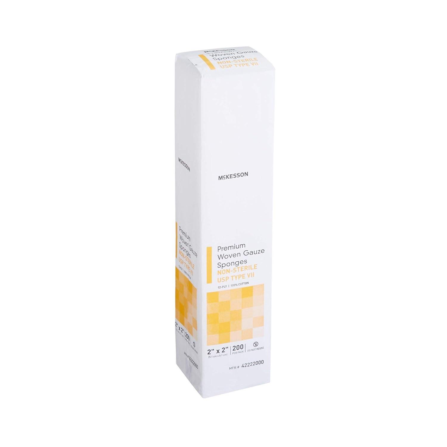 image:imageMcKesson Premium Woven Gauze Sponges NonSterile 12Ply USP Type VII 100 Cotton 2 in x 2 in 200 per Pack 1 Pack