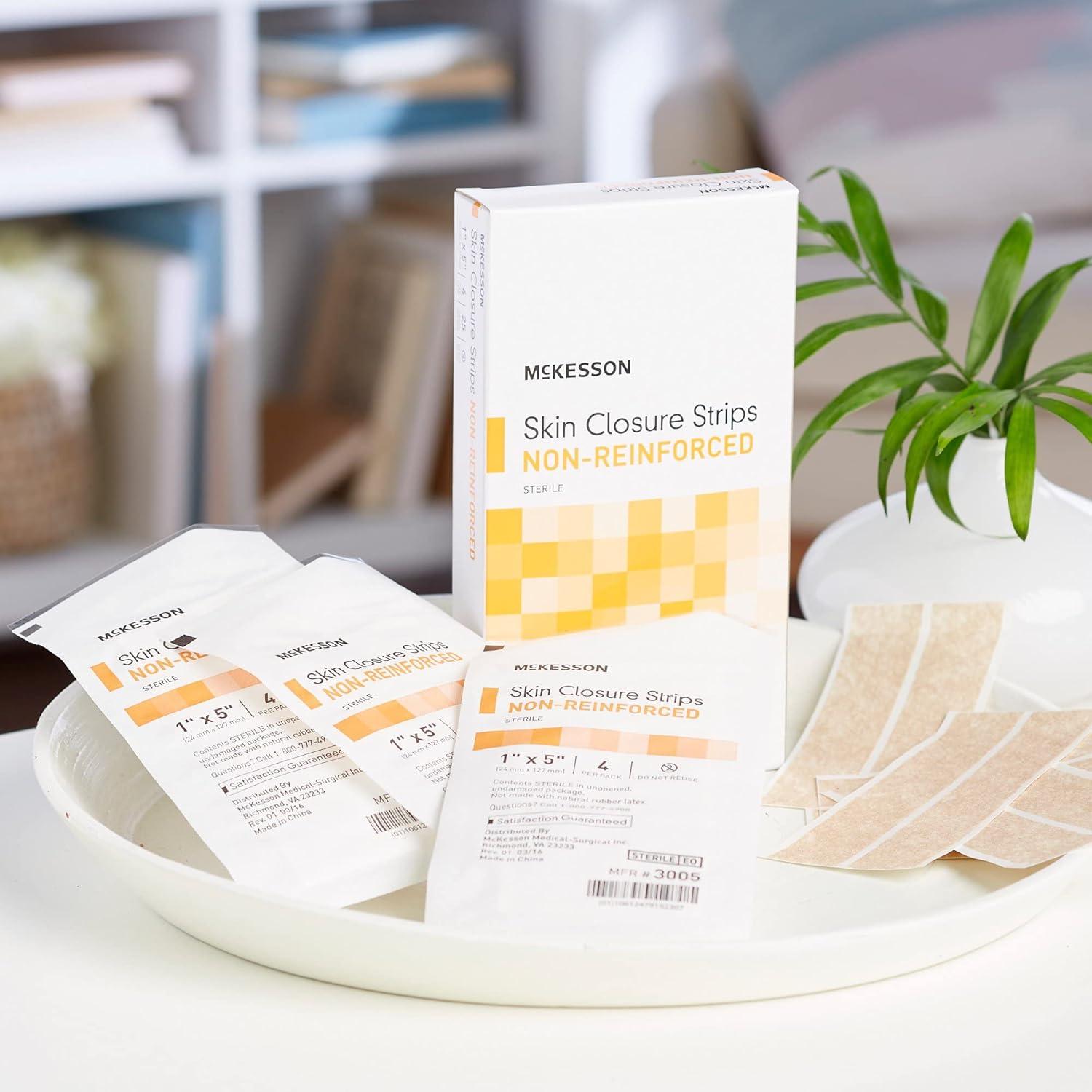 image:imageMcKesson Skin Closure Strips Sterile NonReinforced 1 in x 5 in 25 Count