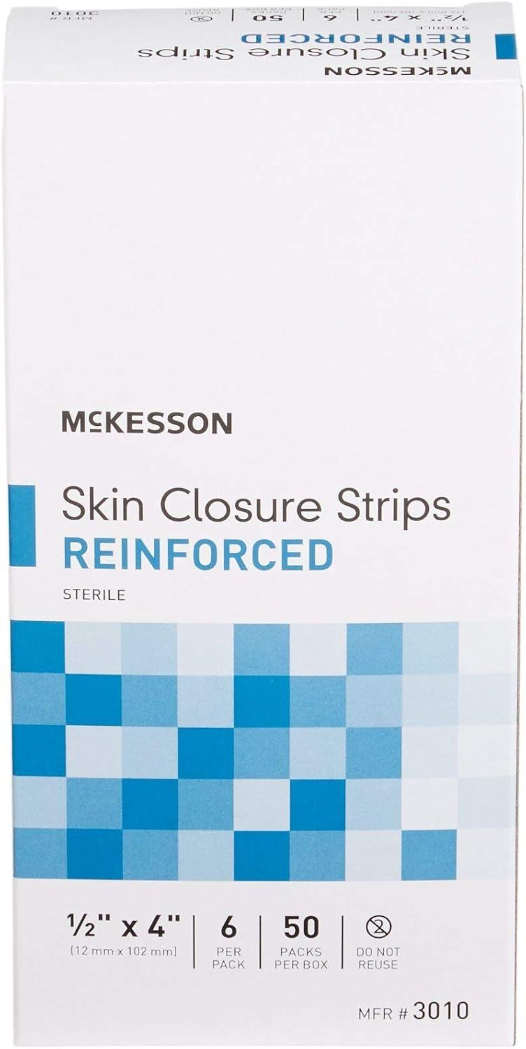 image:imageMcKesson Skin Closure Strips Sterile Reinforced 12 in x 4 in 200 Count