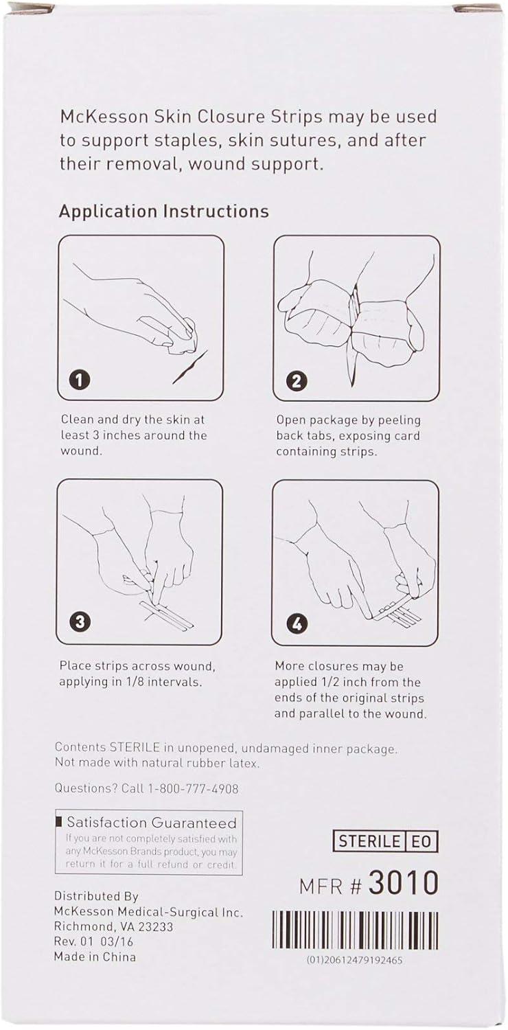 image:imageMcKesson Skin Closure Strips Sterile Reinforced 12 in x 4 in 50 Count