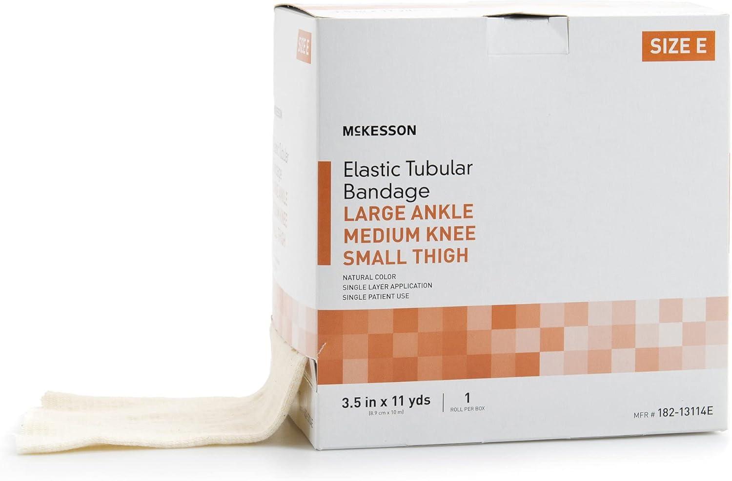 image:imageMcKesson Spandagrip Tubular Bandage Elastic Support with Compression for Large Thighs Size G 4 12 in x 11 yd 1 Count 12 Packs 12 TotalSize E 12 Count