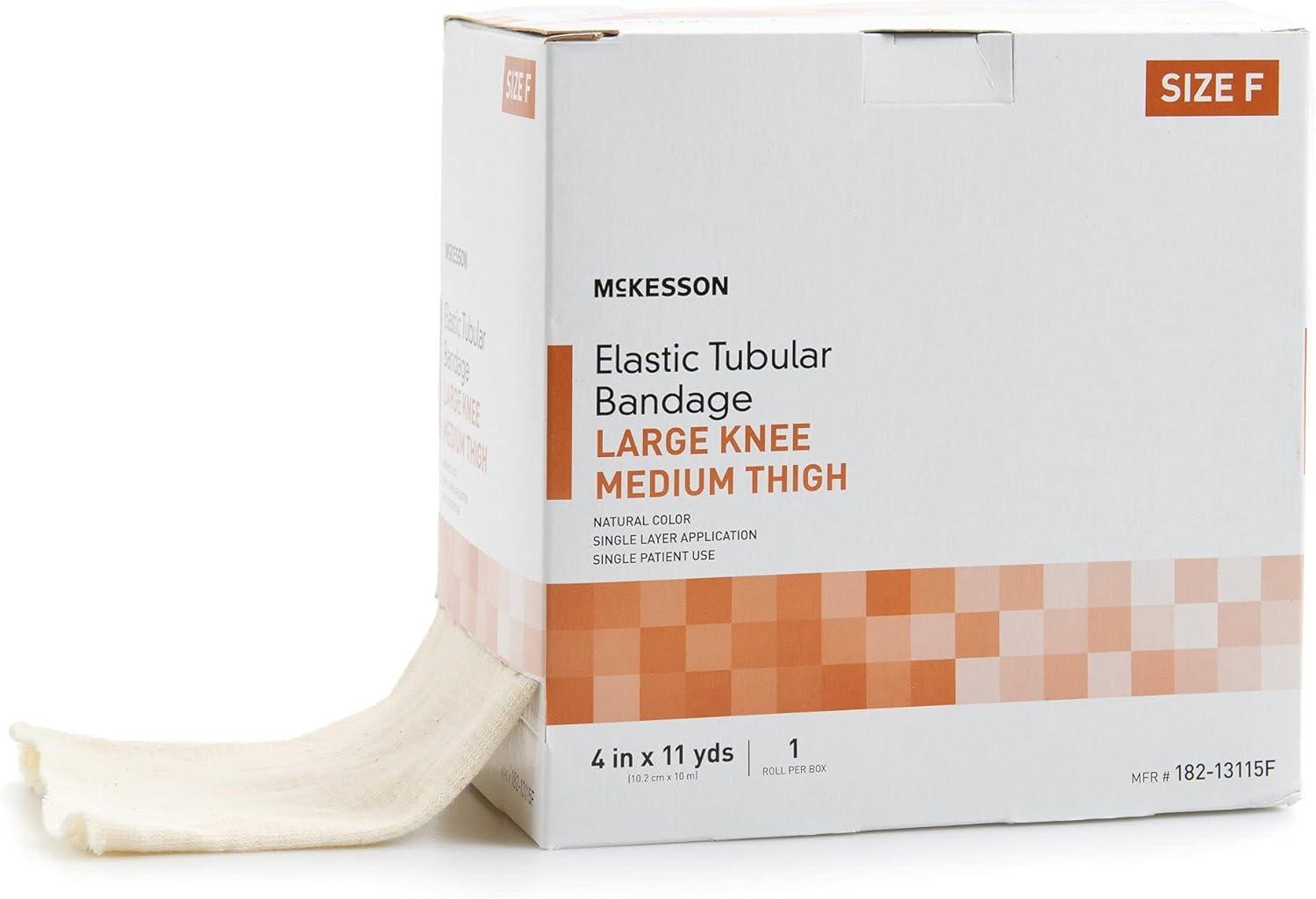 image:imageMcKesson Spandagrip Tubular Bandage Elastic Support with Compression for Large Thighs Size G 4 12 in x 11 yd 1 Count 12 Packs 12 TotalSize F 1 Count