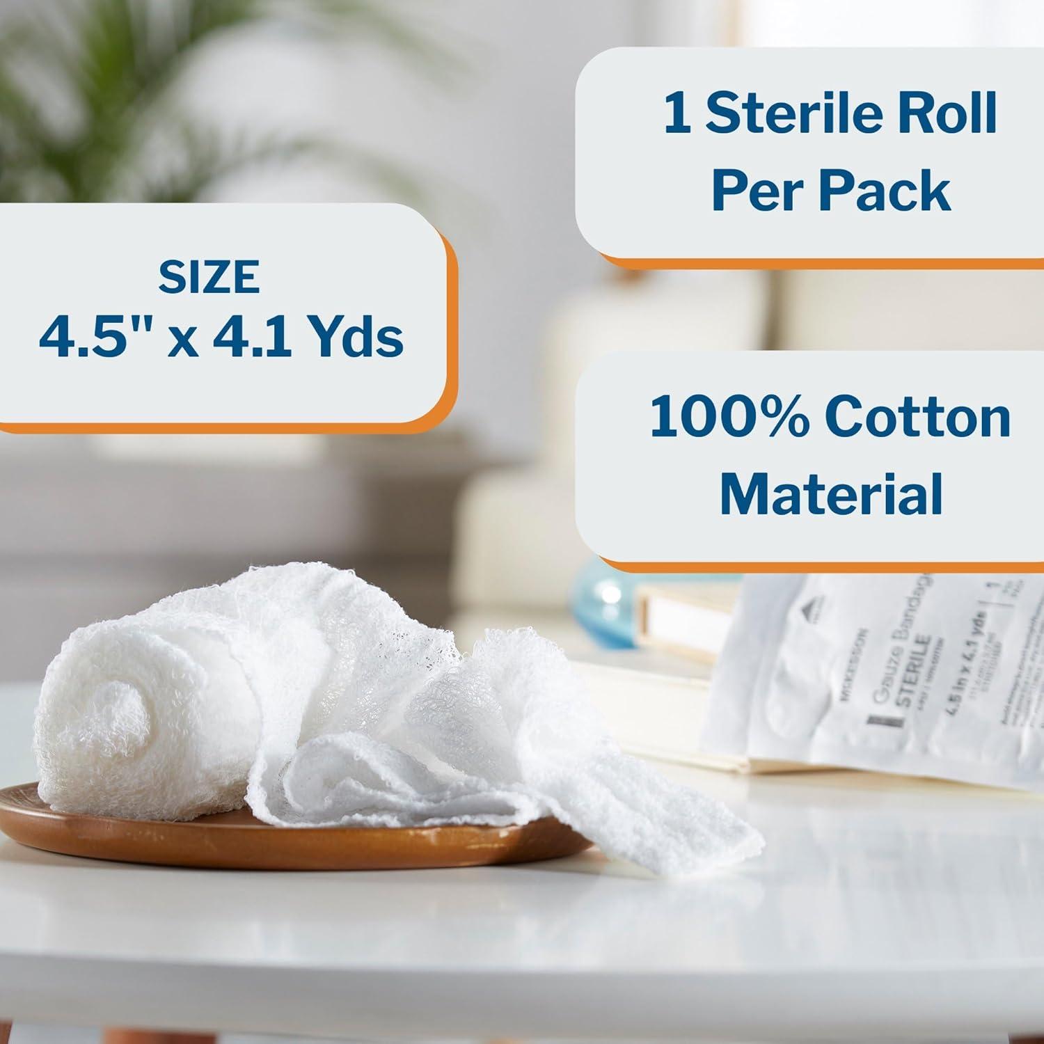 image:imageMcKesson Sterile Gauze Roll Bandages 6ply Premium Medical Supplies amp First Aid Supplies Bandage Wrap Vet Wrap 96 Pack 34 in x 36 Yards45 x 41 yd 100 Count