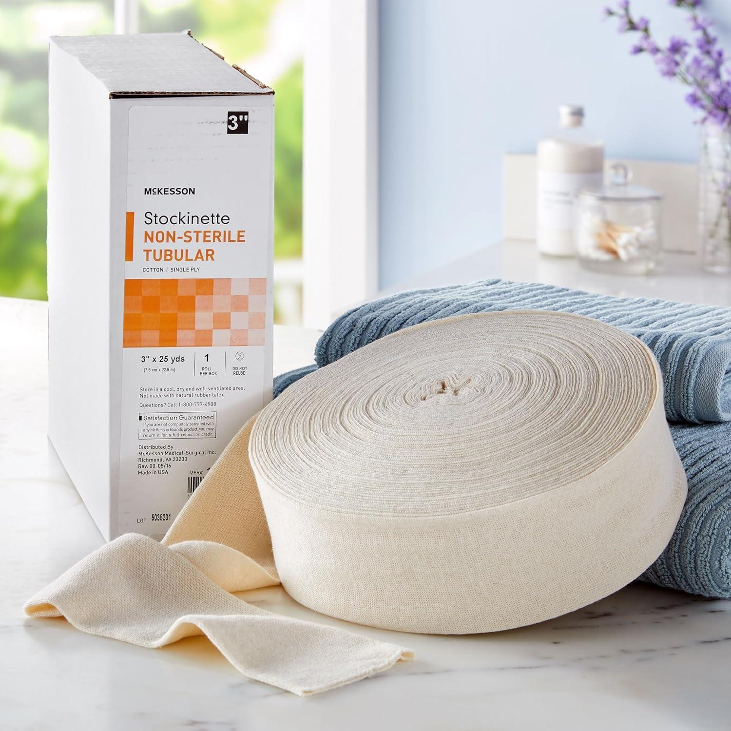 image:imageMcKesson Stockinette NonSterile Cotton Tubular 3 in x 25 yds 1 Count 1 Pack95 Inch x 75 Feet