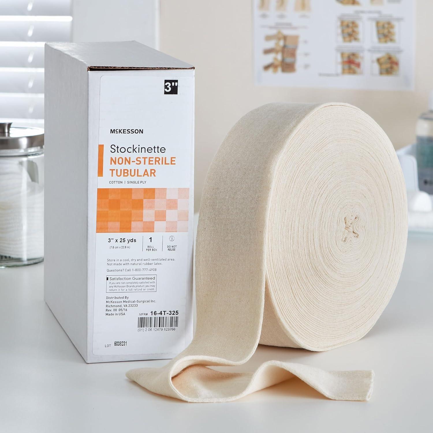image:imageMcKesson Stockinette NonSterile Cotton Tubular 3 in x 25 yds 1 Count 1 Pack95 Inch x 75 Feet