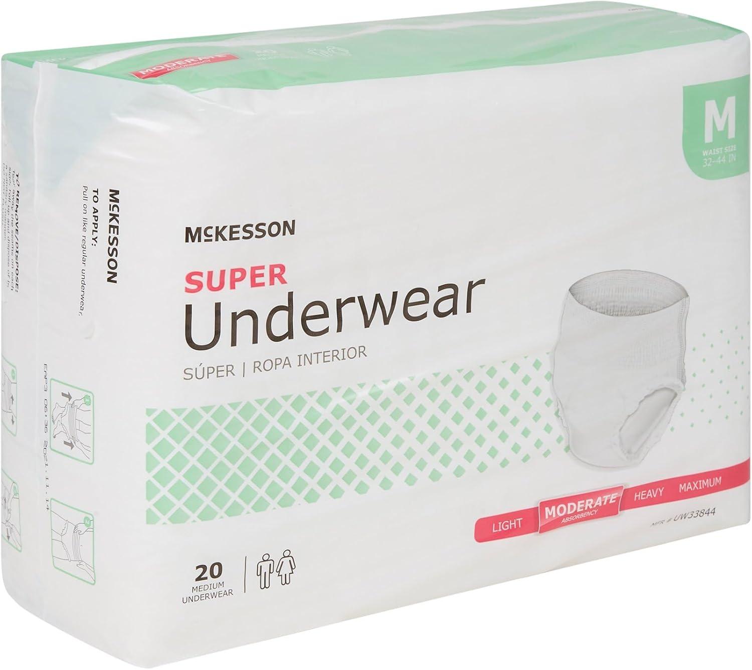image:imageMcKesson Super Adult Incontinence Underwear 22 Count Moderate Absorbency Small 2034 in Unisex Bladder Leak Protection PullOn Style with TearAway Sides Postpartum and Incontinence SupportMedium