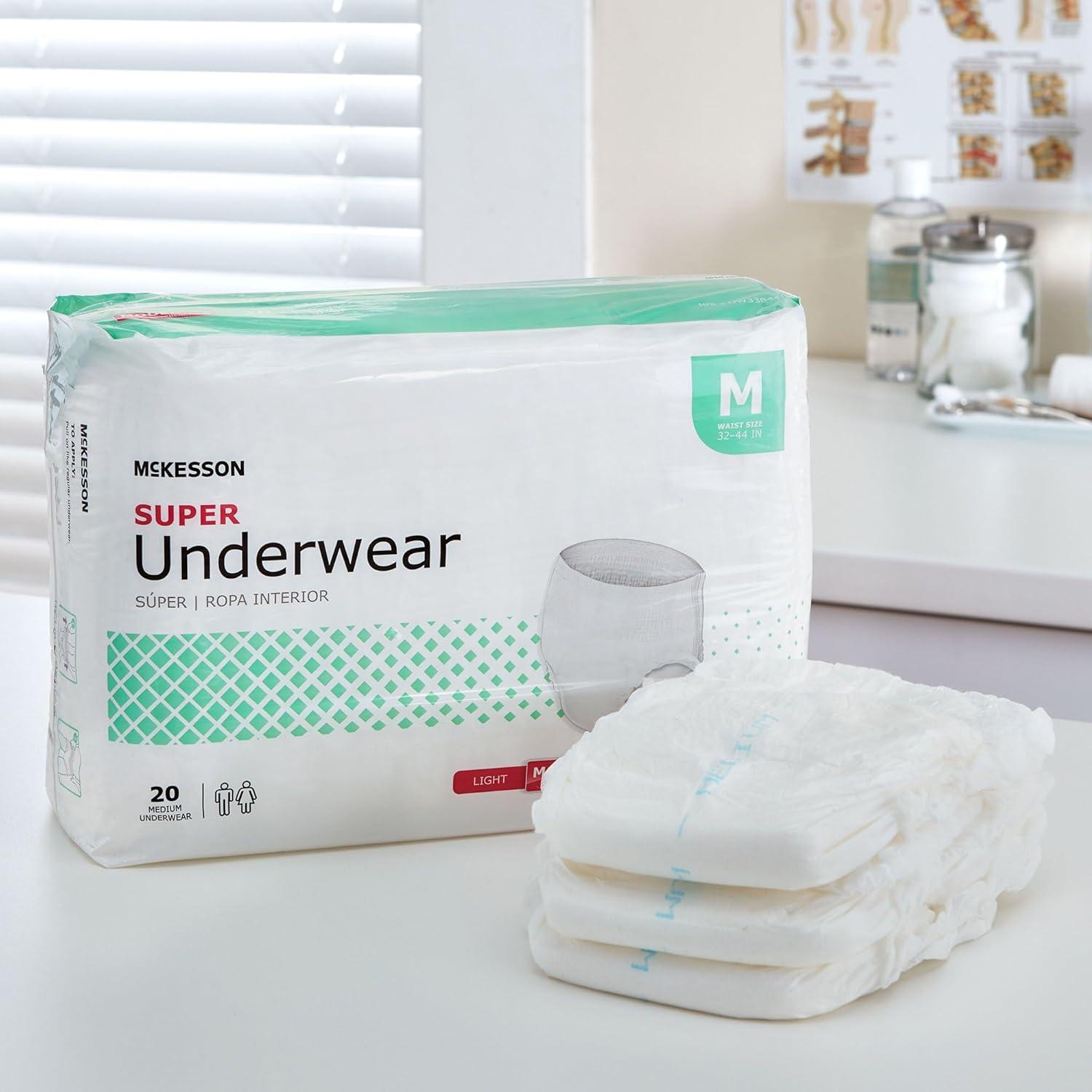 image:imageMcKesson Super Adult Incontinence Underwear 22 Count Moderate Absorbency Small 2034 in Unisex Bladder Leak Protection PullOn Style with TearAway Sides Postpartum and Incontinence SupportMedium