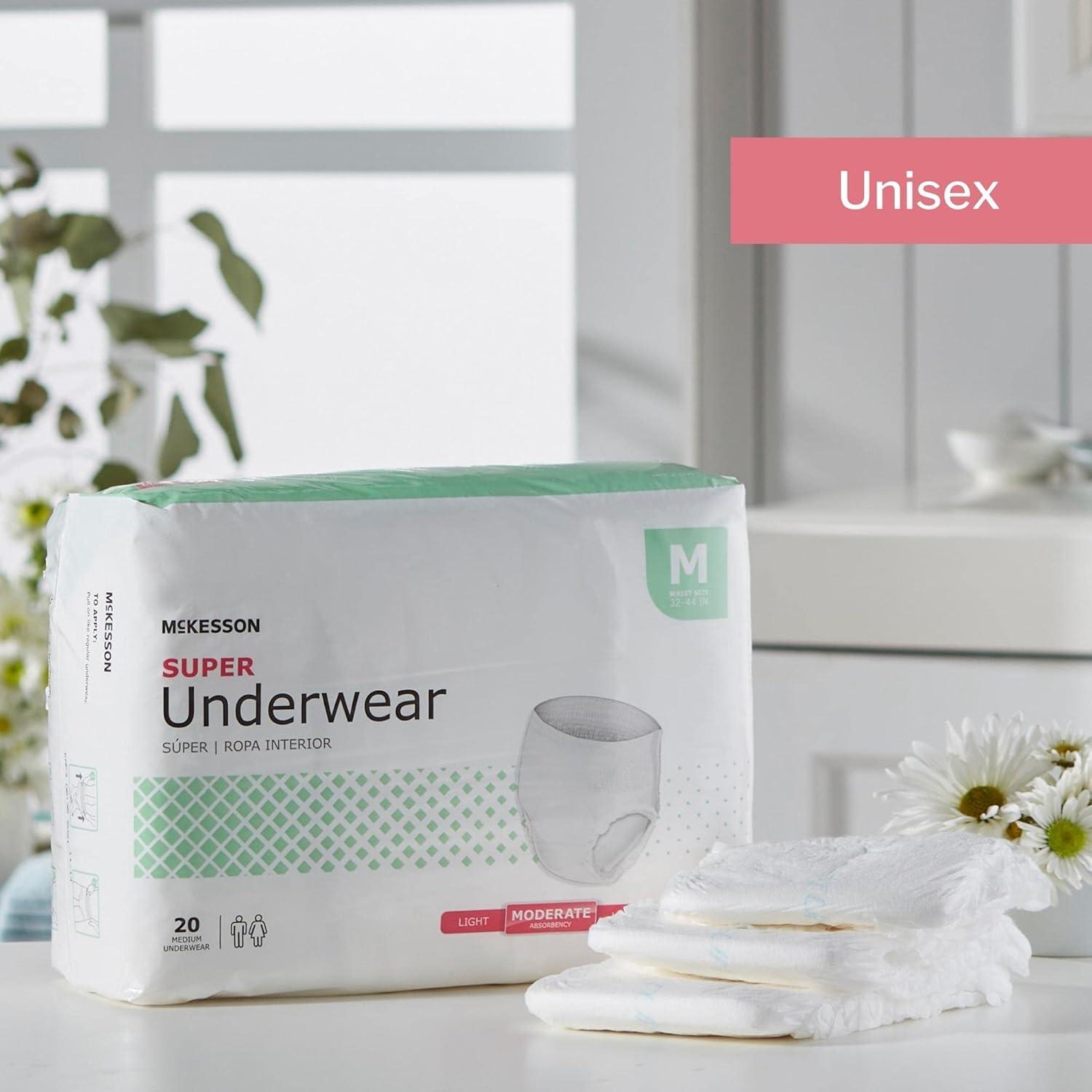 image:imageMcKesson Super Adult Incontinence Underwear 22 Count Moderate Absorbency Small 2034 in Unisex Bladder Leak Protection PullOn Style with TearAway Sides Postpartum and Incontinence SupportMedium