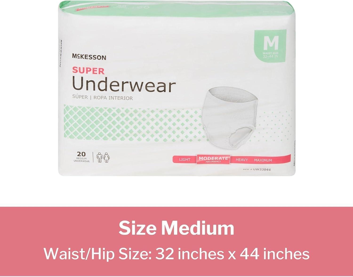 image:imageMcKesson Super Adult Incontinence Underwear 22 Count Moderate Absorbency Small 2034 in Unisex Bladder Leak Protection PullOn Style with TearAway Sides Postpartum and Incontinence SupportMedium