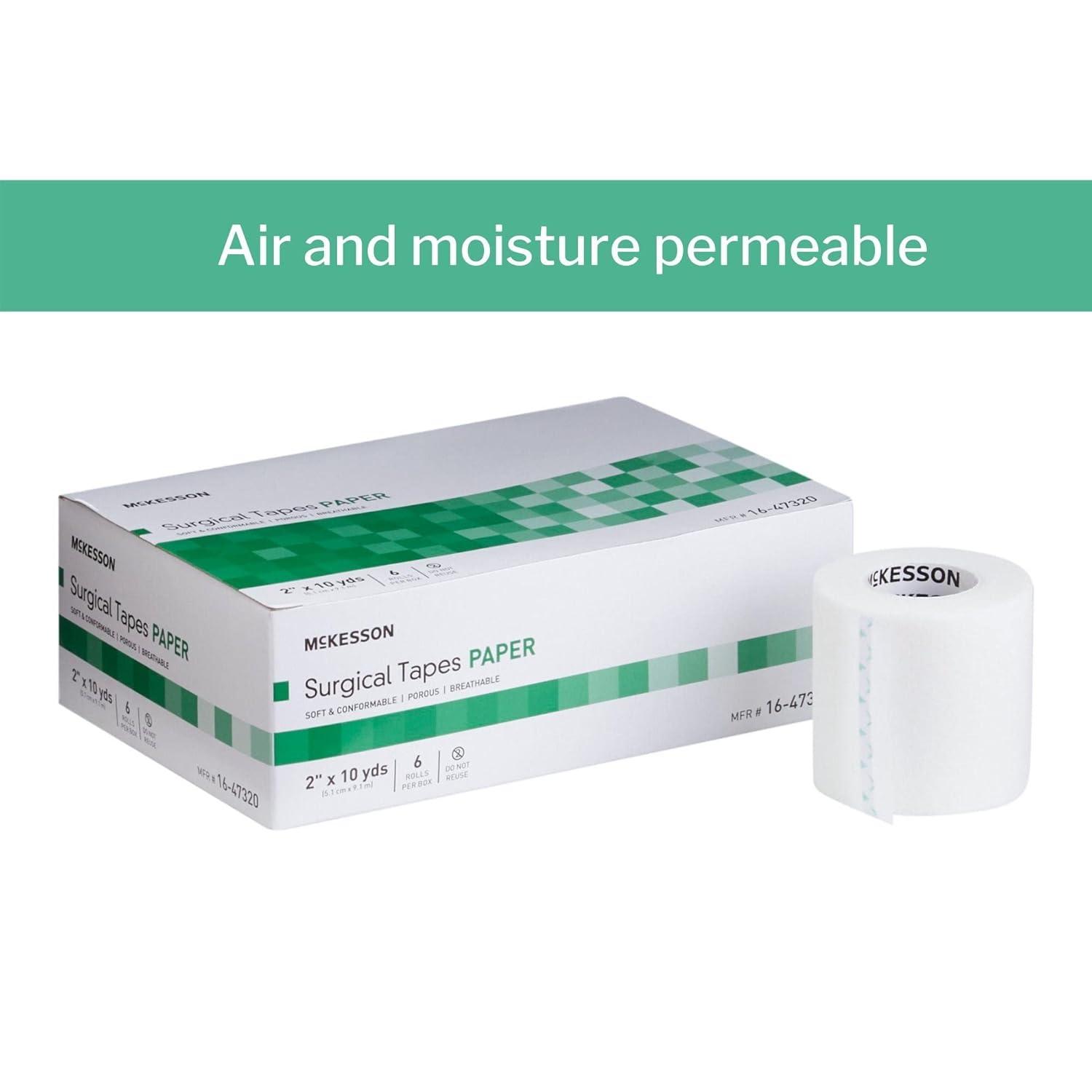 image:imageMcKesson Surgical Tape NonSterile Paper Air and Moisture Permeable 3 in x 10 yds 4 Count2 Inch X 10 Yard