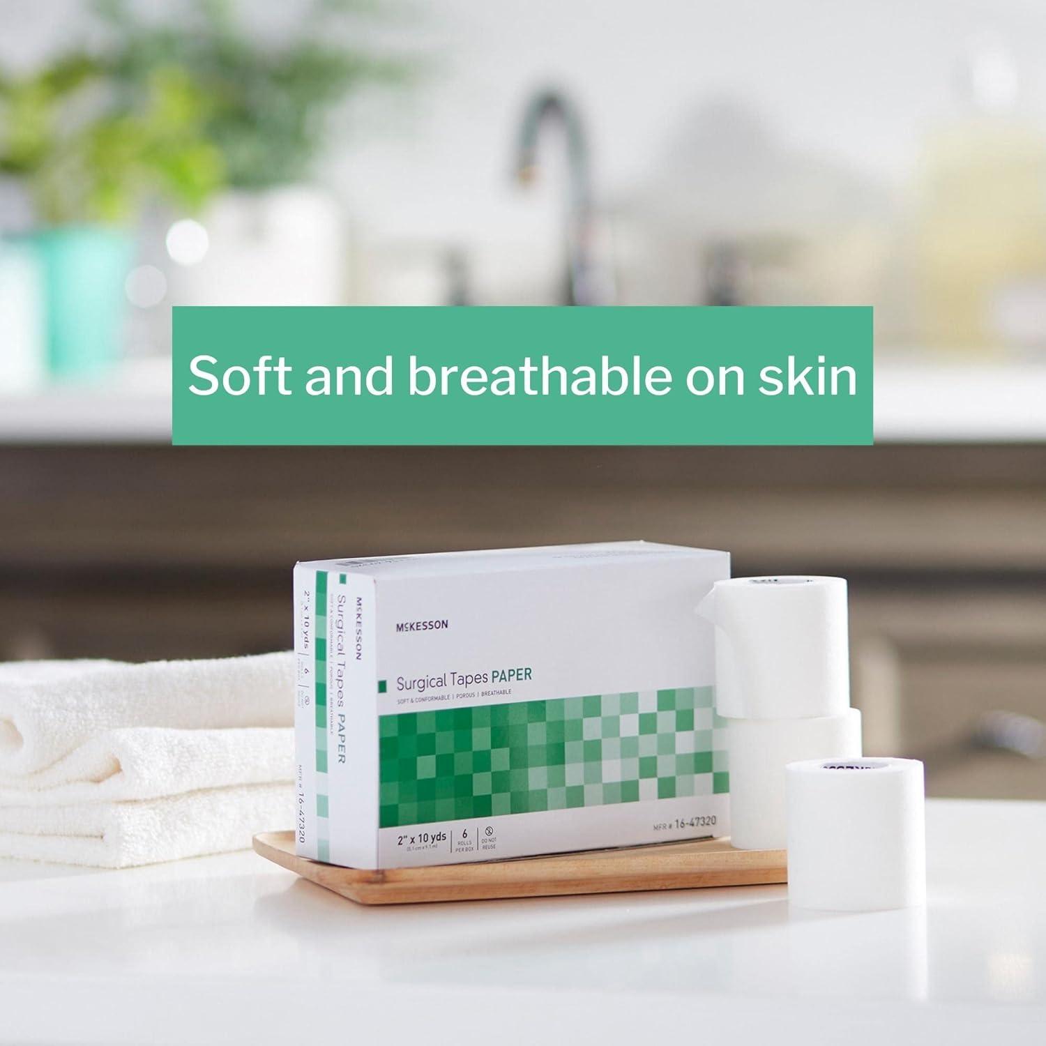 image:imageMcKesson Surgical Tape NonSterile Paper Air and Moisture Permeable 3 in x 10 yds 4 Count2 Inch X 10 Yard