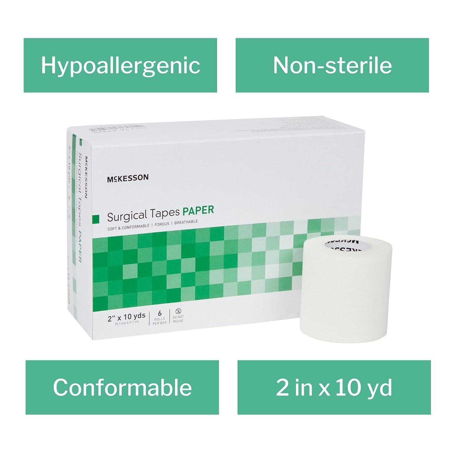 image:imageMcKesson Surgical Tape NonSterile Paper Air and Moisture Permeable 3 in x 10 yds 4 Count2 Inch X 10 Yard