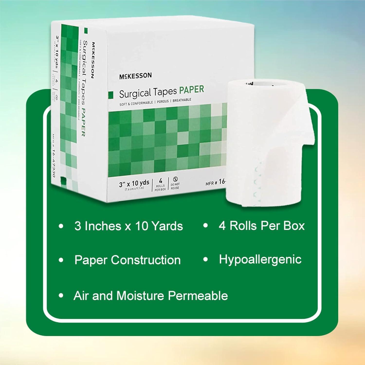 image:imageMcKesson Surgical Tape NonSterile Paper Air and Moisture Permeable 3 in x 10 yds 4 Count3 Inch X 10 Yard
