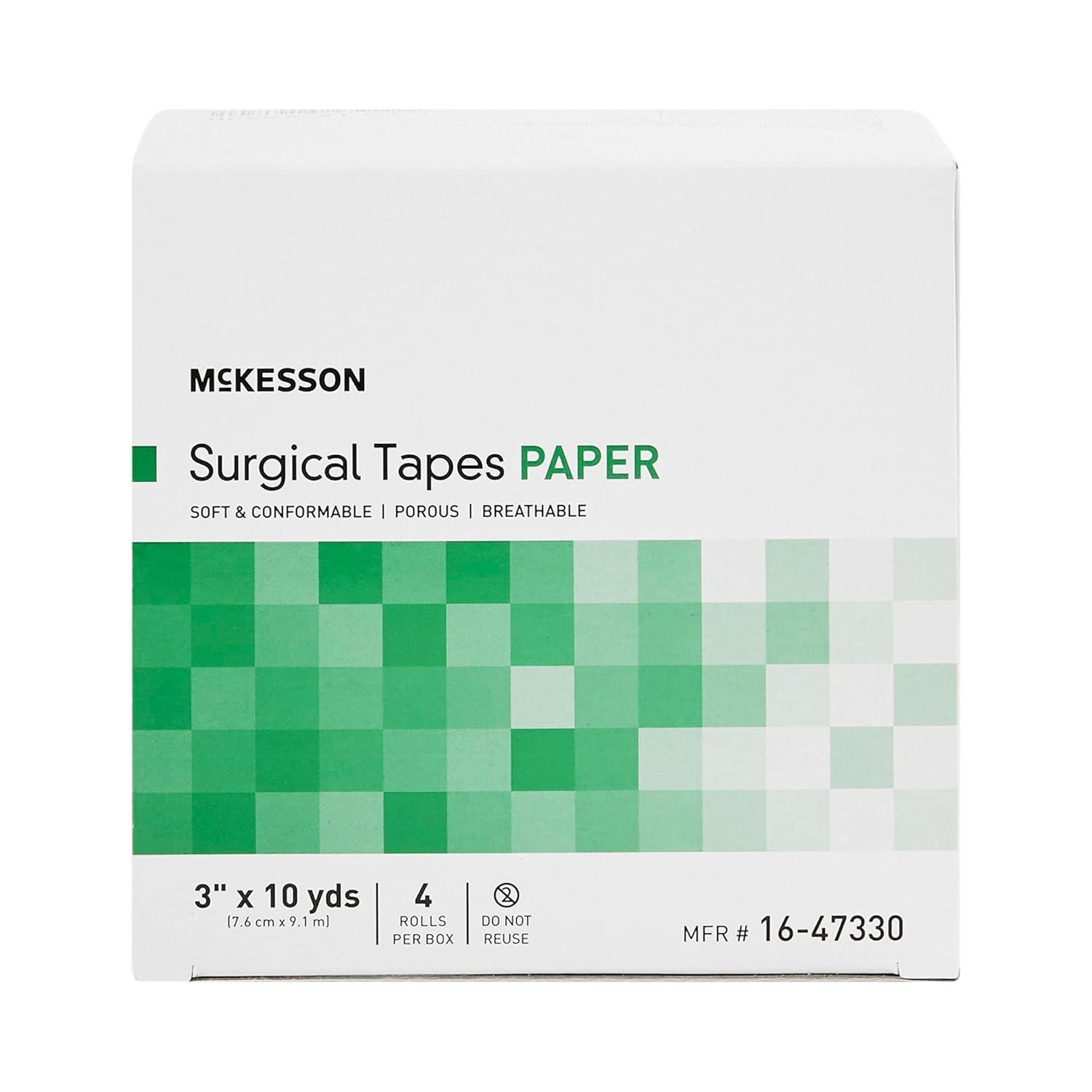 image:imageMcKesson Surgical Tape NonSterile Paper Air and Moisture Permeable 3 in x 10 yds 4 Count3 Inch X 10 Yard