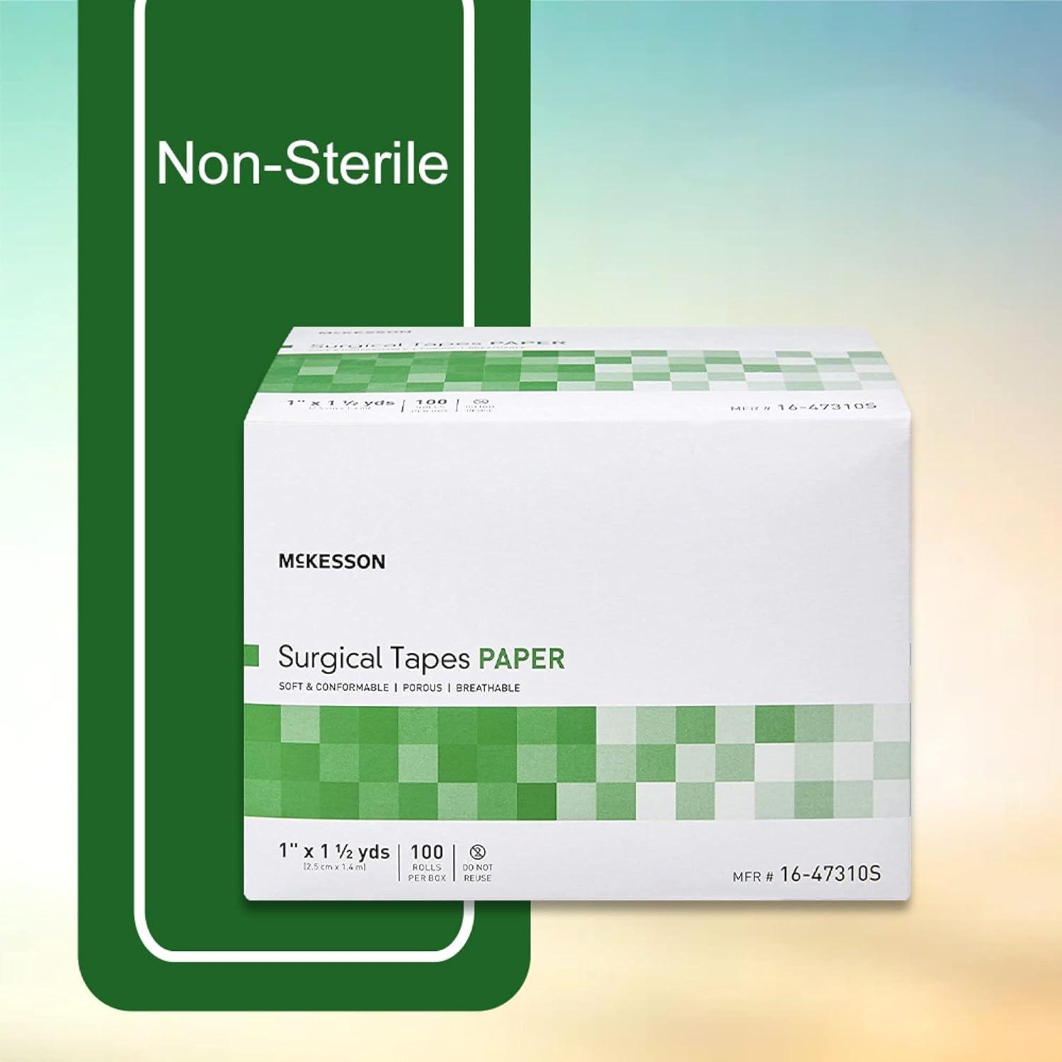 image:imageMcKesson Surgical Tapes NonSterile Paper Breathable 1 in x 1 12 yd 100 Rolls 1 Pack800