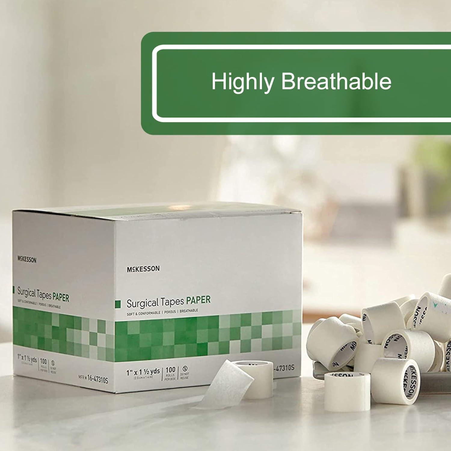 image:imageMcKesson Surgical Tapes NonSterile Paper Breathable 1 in x 1 12 yd 100 Rolls 1 Pack800