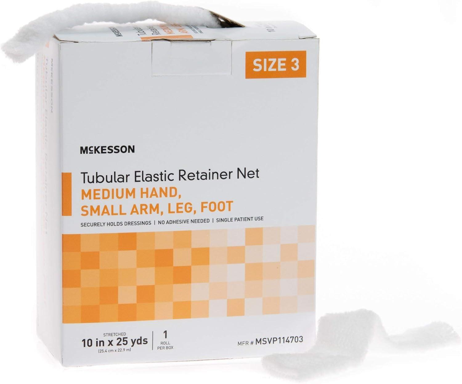 image:imageMcKesson Tubular Elastic Retainer Net Dressing NonSterile XS Head Small Shoulder Thigh Size 5 14 12 in x 25 yd 1 Count 1 PackSize 3 1 Count