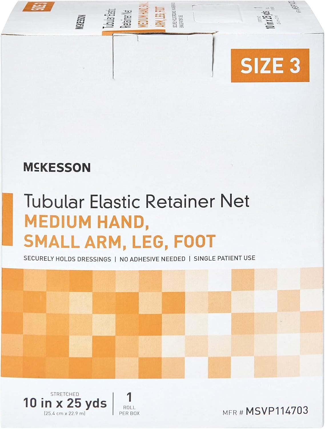 image:imageMcKesson Tubular Elastic Retainer Net Dressing NonSterile XS Head Small Shoulder Thigh Size 5 14 12 in x 25 yd 1 Count 1 PackSize 3 10 Count