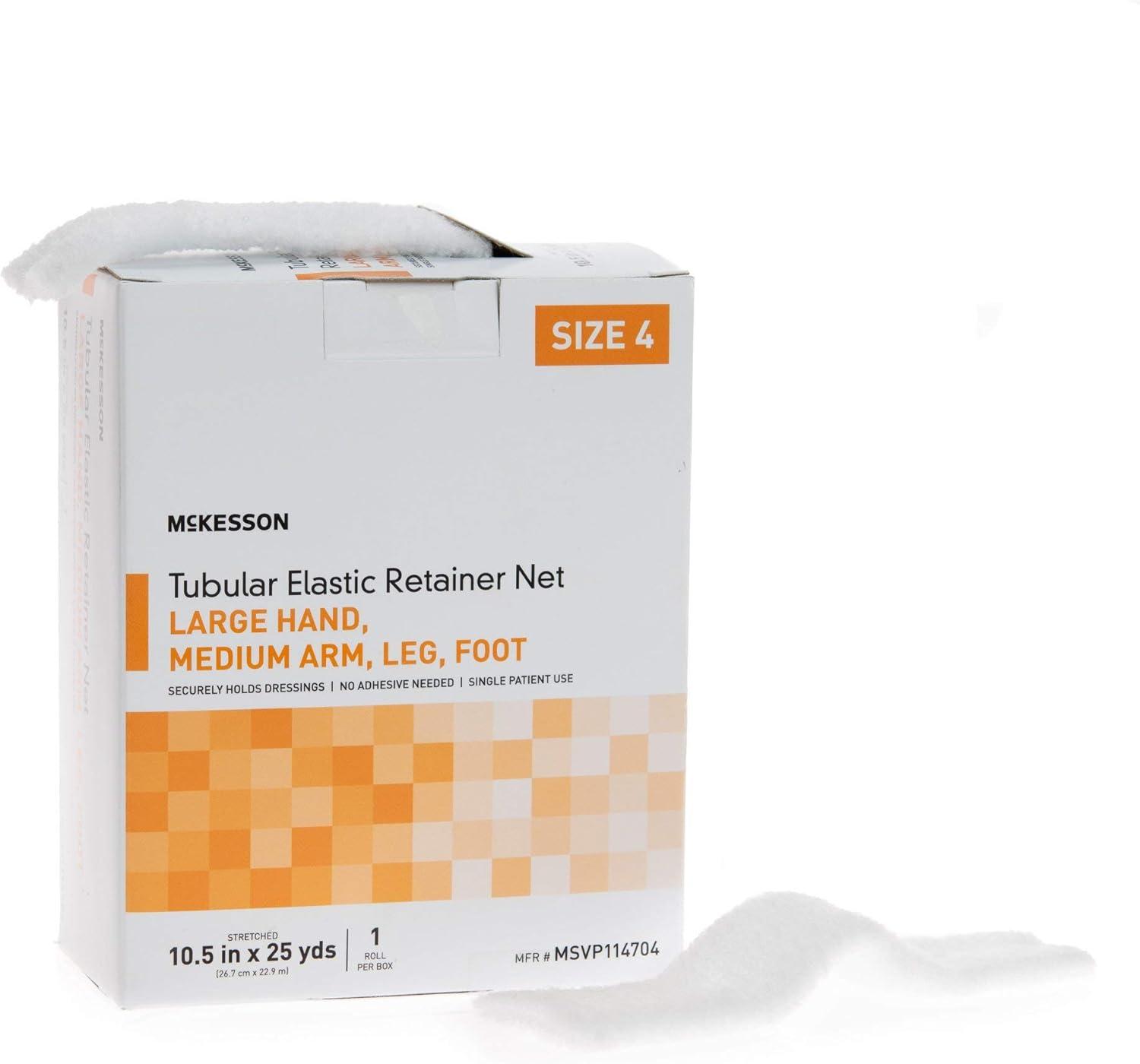image:imageMcKesson Tubular Elastic Retainer Net Dressing NonSterile XS Head Small Shoulder Thigh Size 5 14 12 in x 25 yd 1 Count 1 PackSize 4 1 Count
