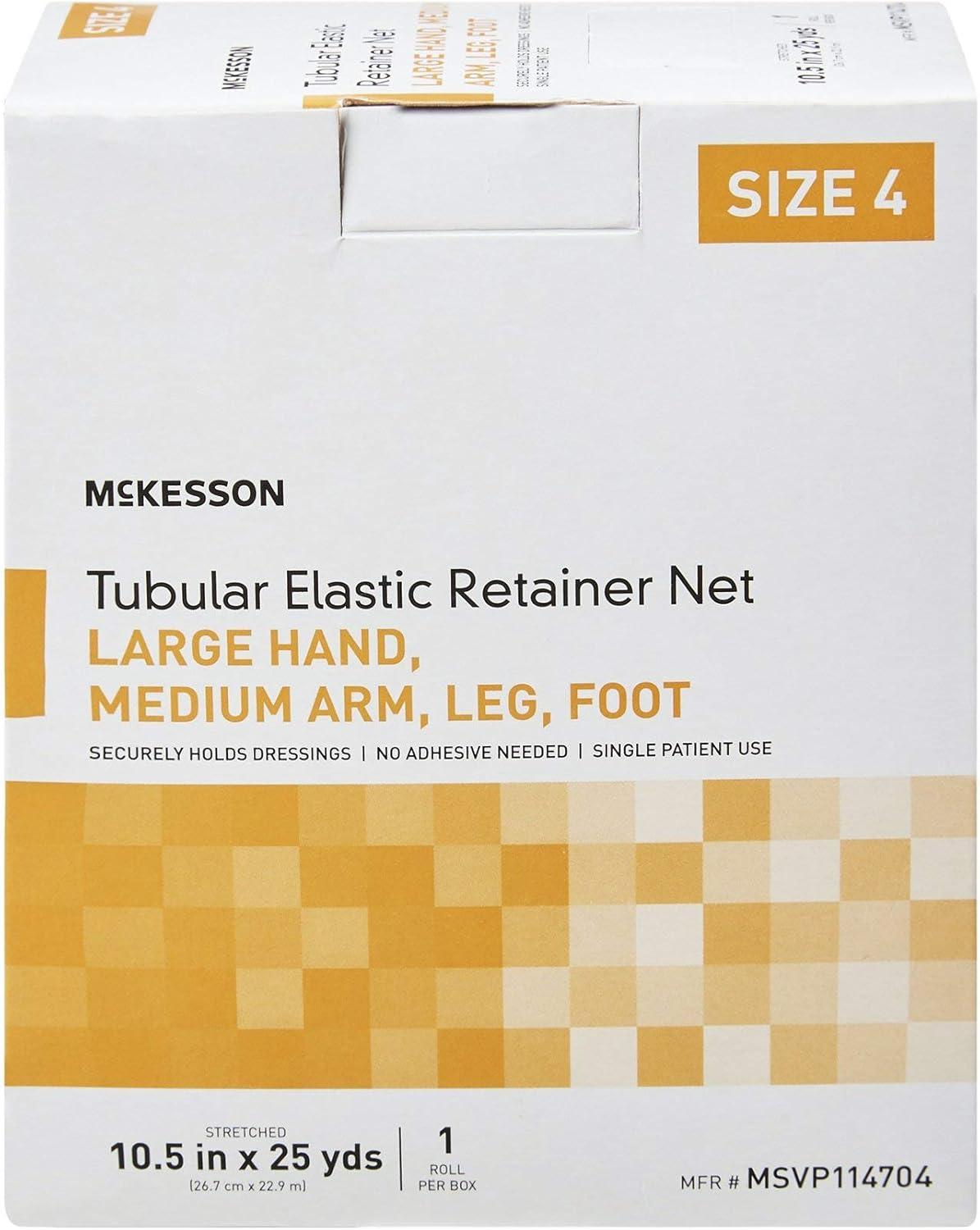 image:imageMcKesson Tubular Elastic Retainer Net Dressing NonSterile XS Head Small Shoulder Thigh Size 5 14 12 in x 25 yd 1 Count 1 PackSize 4 1 Count