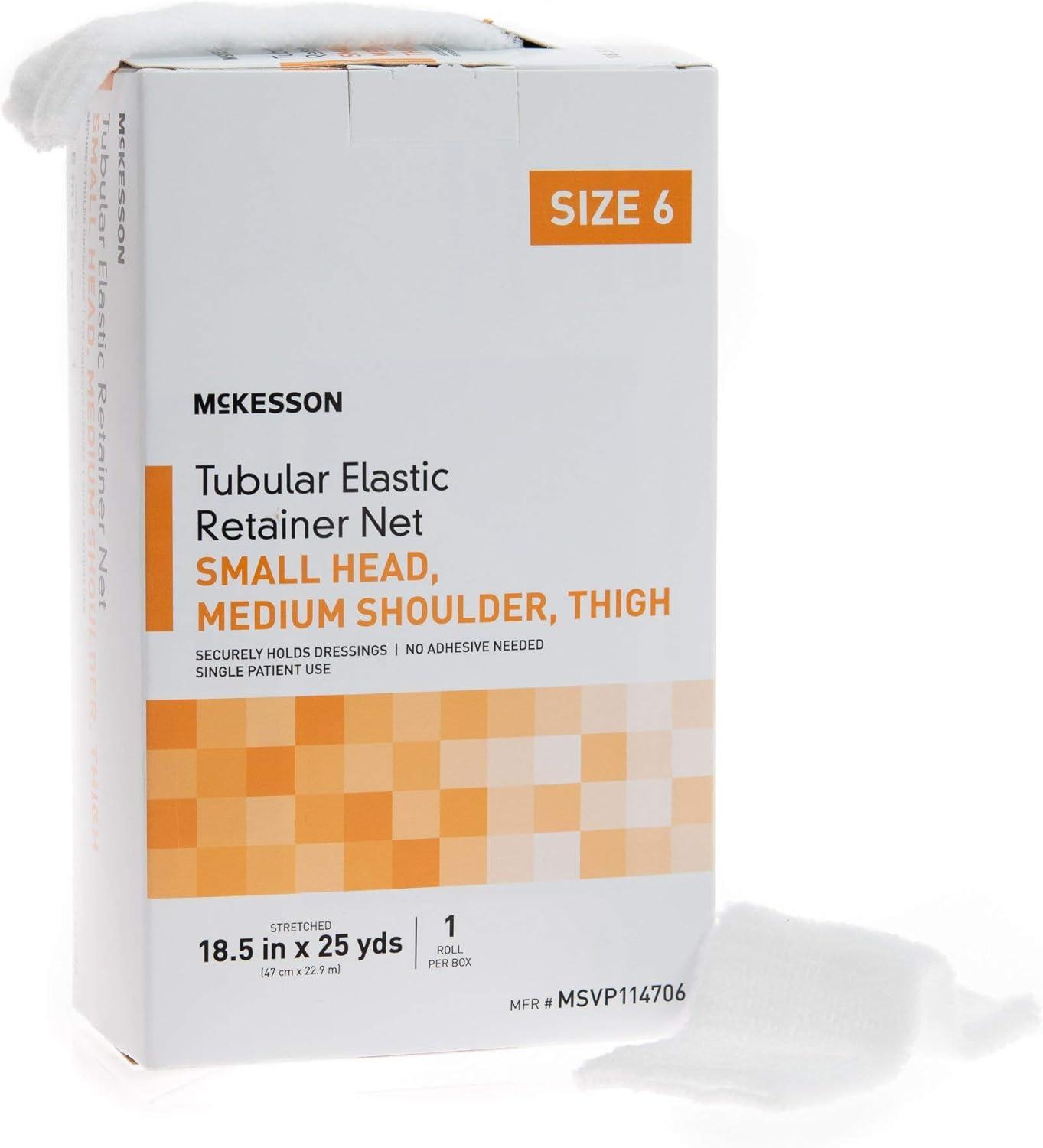 image:imageMcKesson Tubular Elastic Retainer Net Dressing NonSterile XS Head Small Shoulder Thigh Size 5 14 12 in x 25 yd 1 Count 1 PackSize 6 1 Count