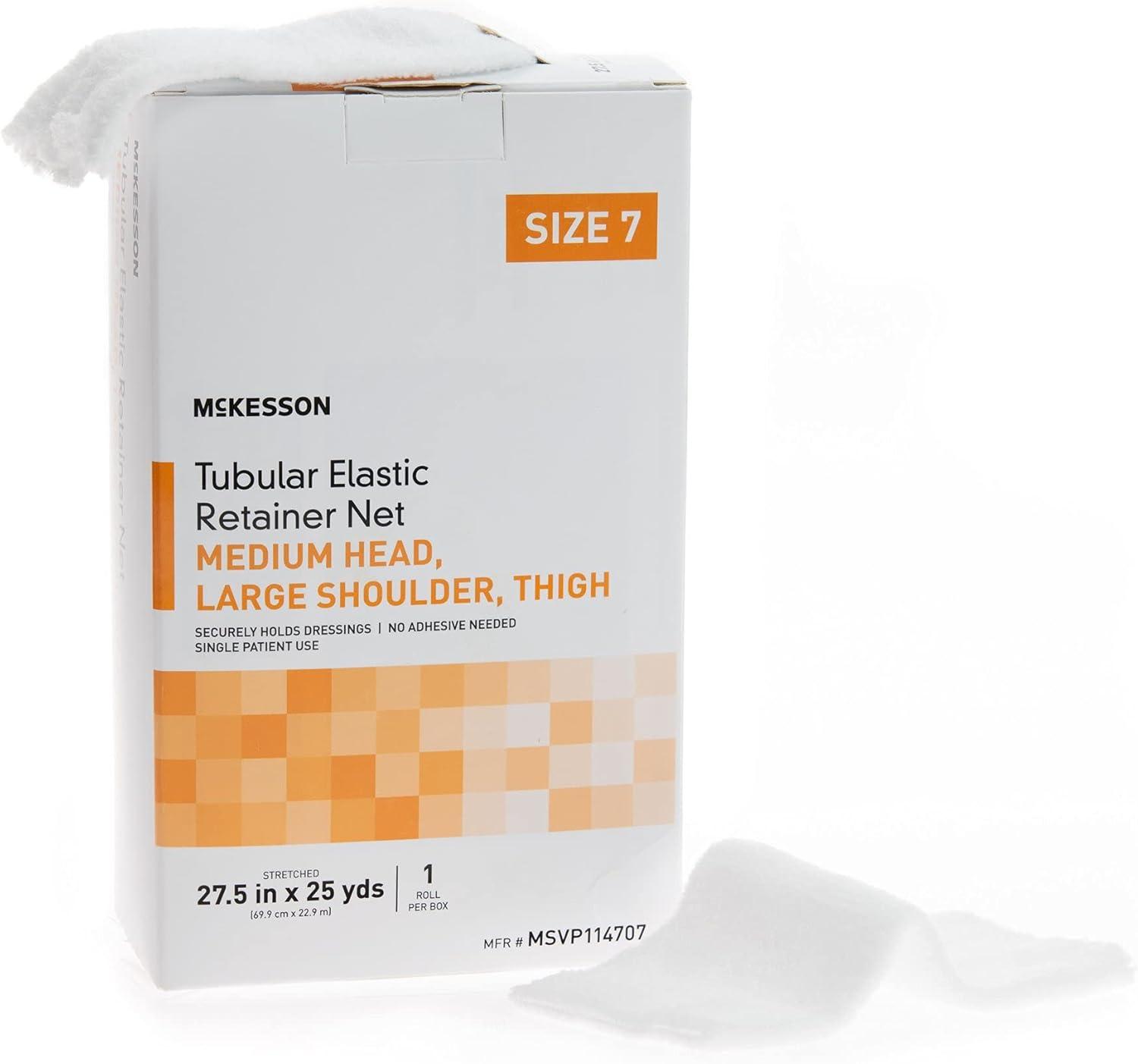 image:imageMcKesson Tubular Elastic Retainer Net Dressing NonSterile XS Head Small Shoulder Thigh Size 5 14 12 in x 25 yd 1 Count 1 PackSize 7 1 Count