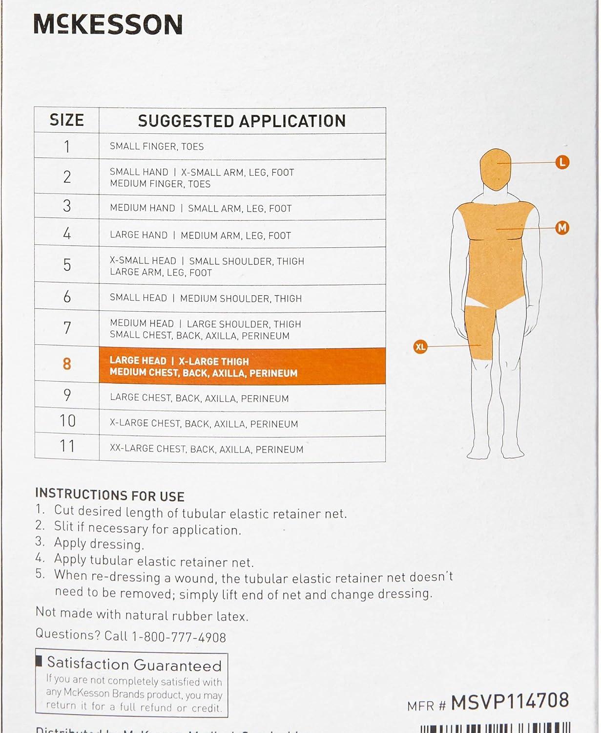image:imageMcKesson Tubular Elastic Retainer Net Dressing NonSterile XS Head Small Shoulder Thigh Size 5 14 12 in x 25 yd 1 Count 1 PackSize 8 10 Count