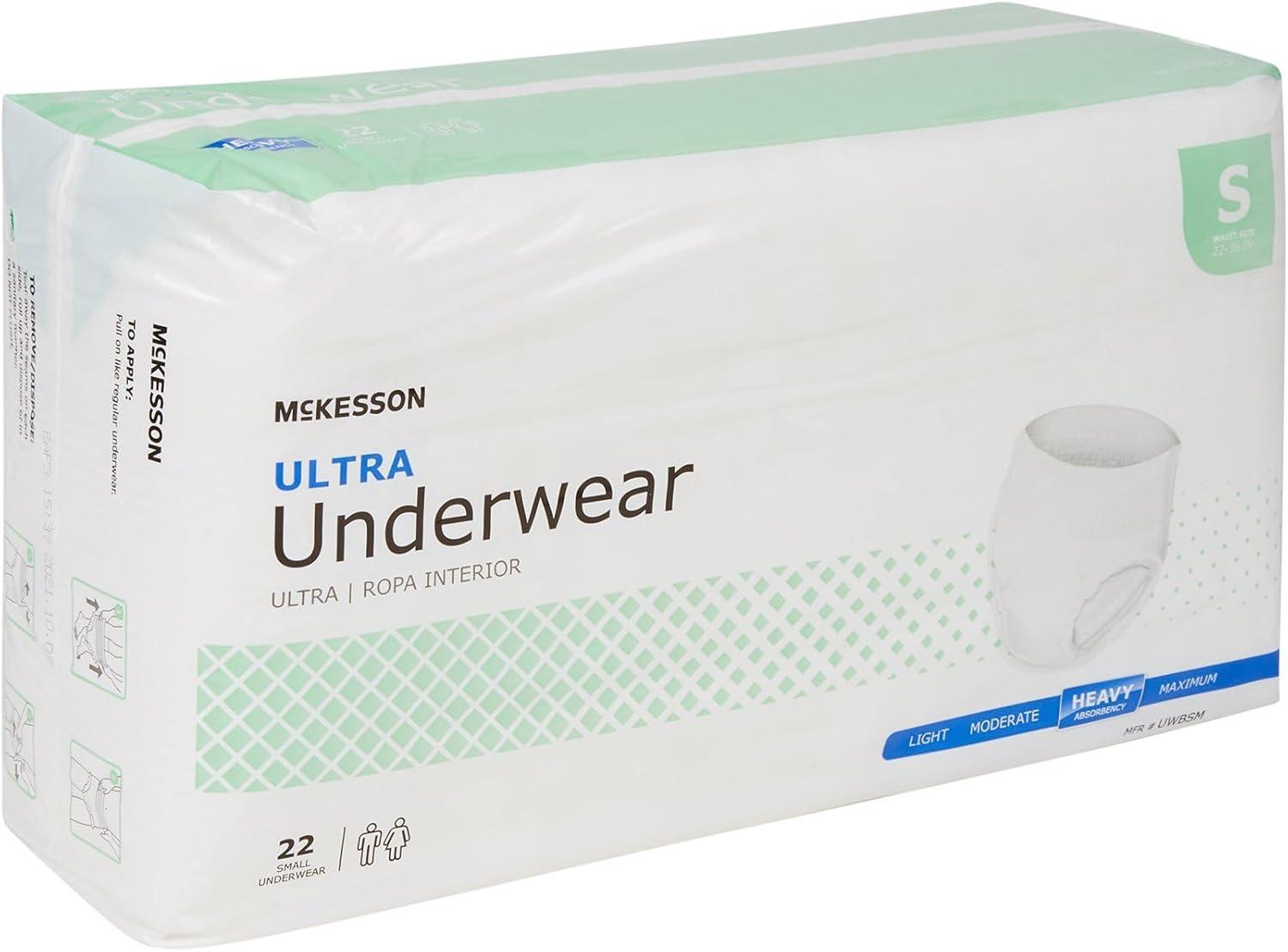 image:imageMcKesson Ultra Adult Incontinence Underwear 88 Count Heavy Absorbency Small 2236 in Unisex Bladder Leak Protection PullOn Style with TearAway Sides Postpartum and Incontinence Support