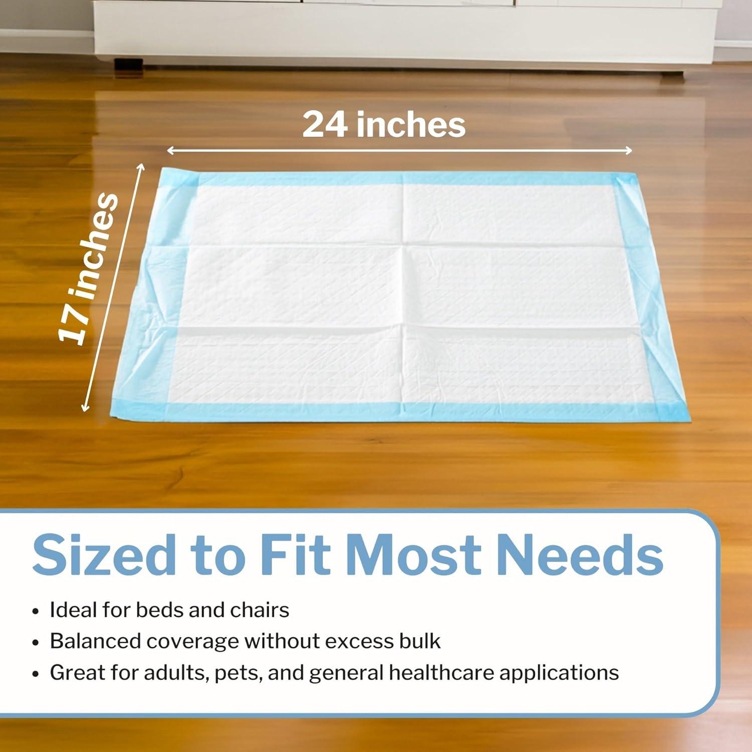 image:imageMcKesson Underpads Disposable Bed Pads 17 x 24 150 Count Hospital Procedure Underpads Medical Incontinence Chux Pads for Adults Elderly and Baby Pee Pads17 W X 24 L Inch 50 ct
