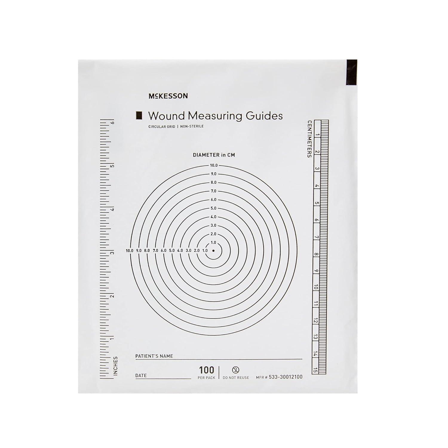 image:imageMcKesson Wound Measuring Guide NonSterile Clear Plastic 5 in x 7 in 100 count 60 Packs 6000 Total100 Count