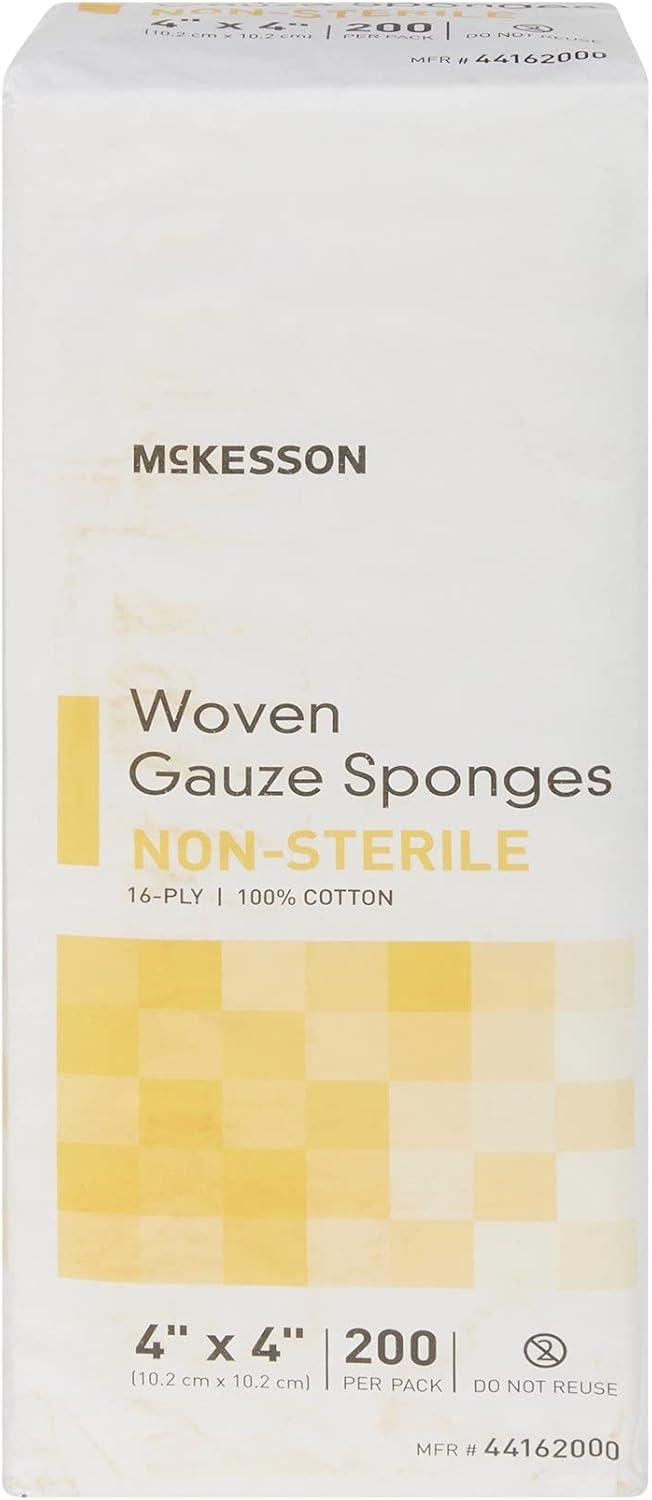 image:imageMcKesson Woven Gauze Sponges 16Ply NonSterile 100 Cotton 4 in x 4 in 200 per Pack 10 Packs 2000 Total200