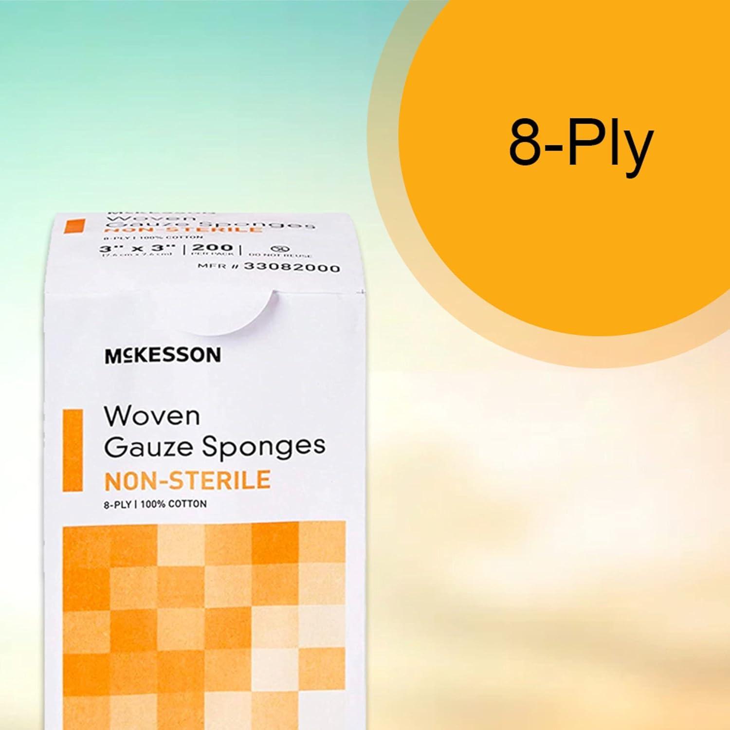 image:imageMcKesson Woven Gauze Sponges NonSterile 8Ply 100 Cotton 3 in x 3 in 200 per Pack 1 Pack