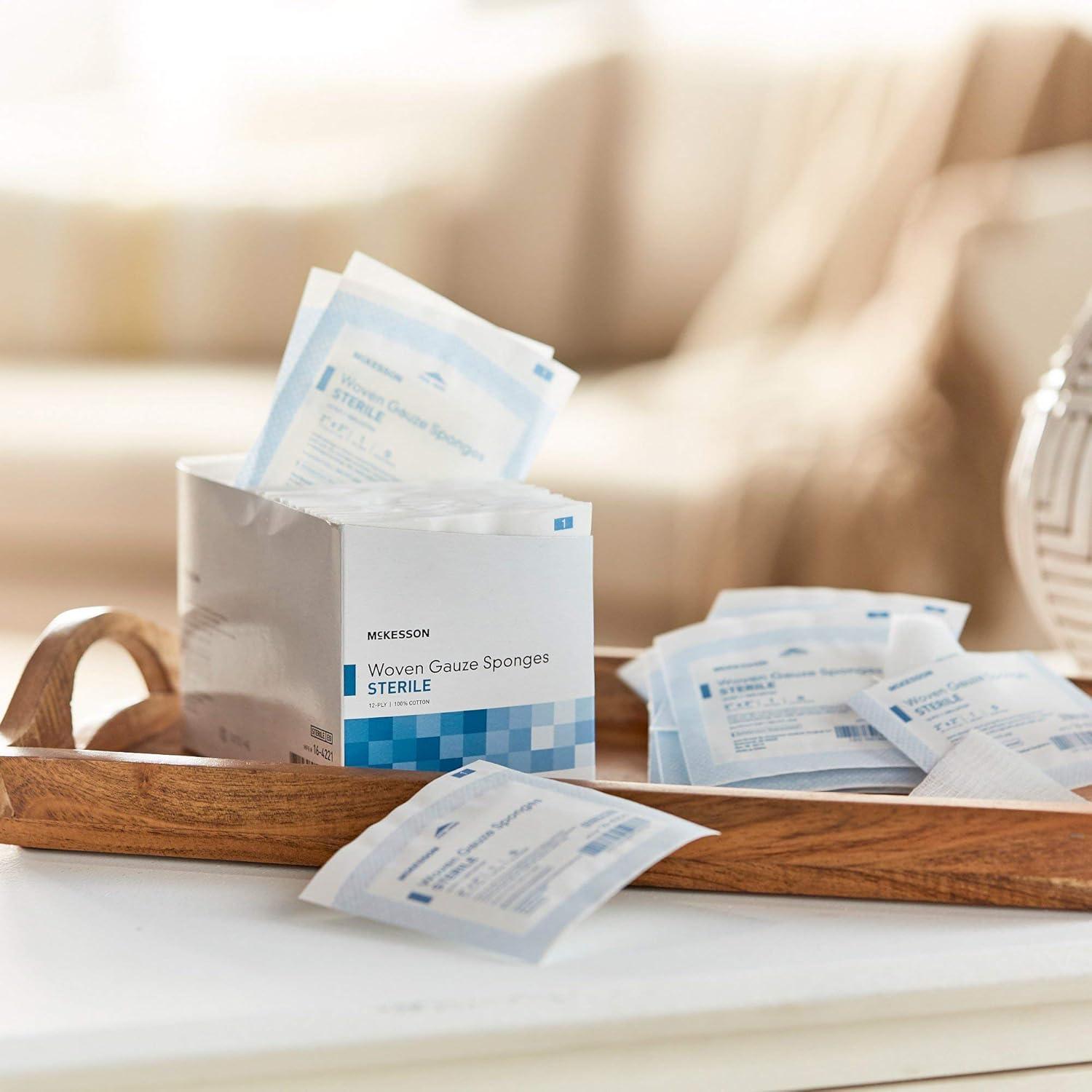 image:imageMcKesson Woven Gauze Sponges Sterile 12Ply 100 Cotton 4 X 4 Inch 50 ct2 X 2 Inch 2400 ct