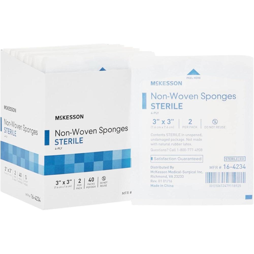 image:image83342000 NonWoven Sponge McKesson PolyesterRayon 4Ply 3 X 3 Inch Square Sterile