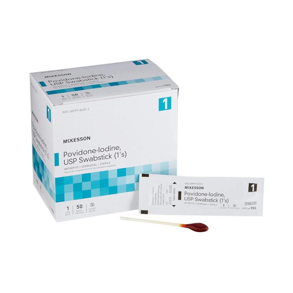 image:imageMCKESSON Medical Branded 986 Medical Grade Hospital Quality Swabstick PVP Str Pack of 500500