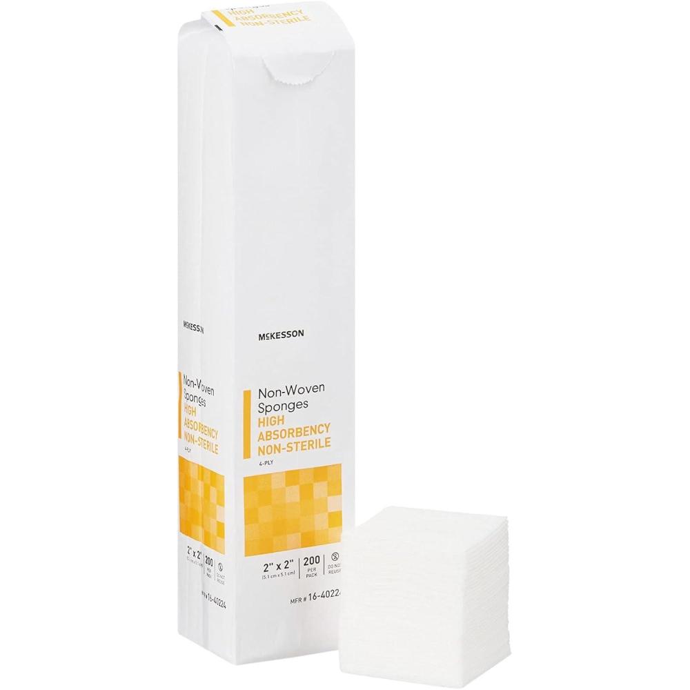 image:imageMcKesson 4Ply NonWoven Gauze Sponge NonSterile 2 x 2 1 Packs 200 per Pack