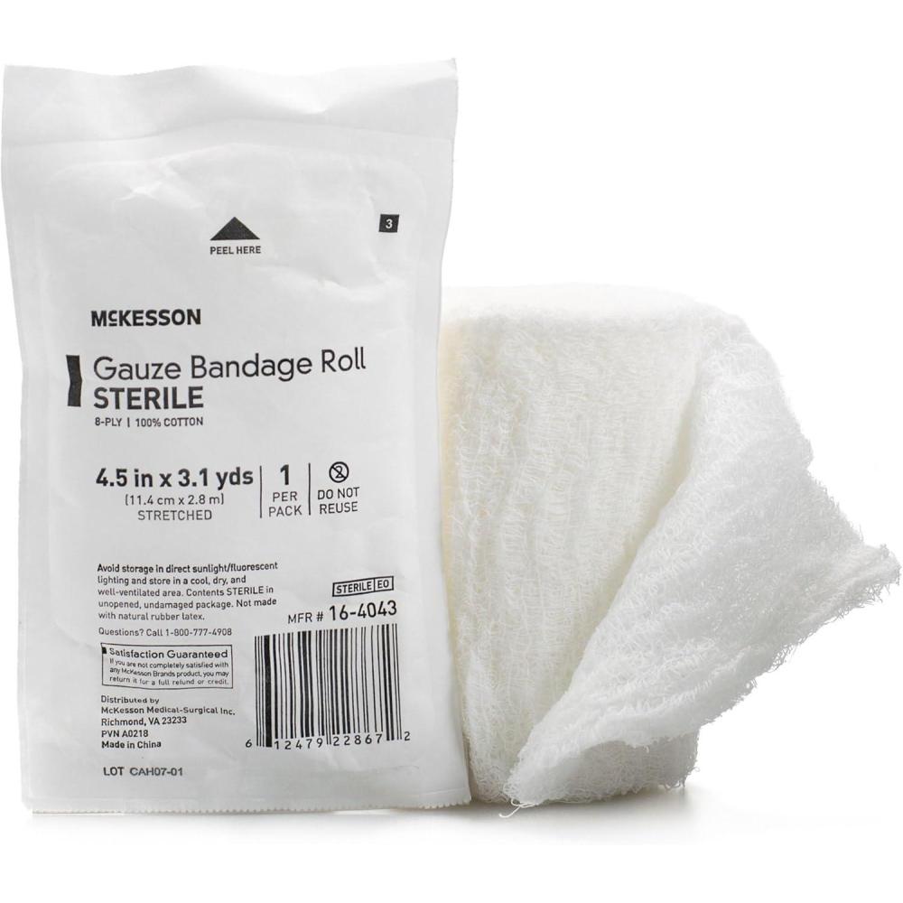 image:imageMcKesson 96 Pack Sterile Gauze Roll Bandages 45 in x 31 Yards 8ply Premium Medical Supplies amp First Aid Supplies Bandage Wrap Vet Wrap45 x 31 yd 1 Count