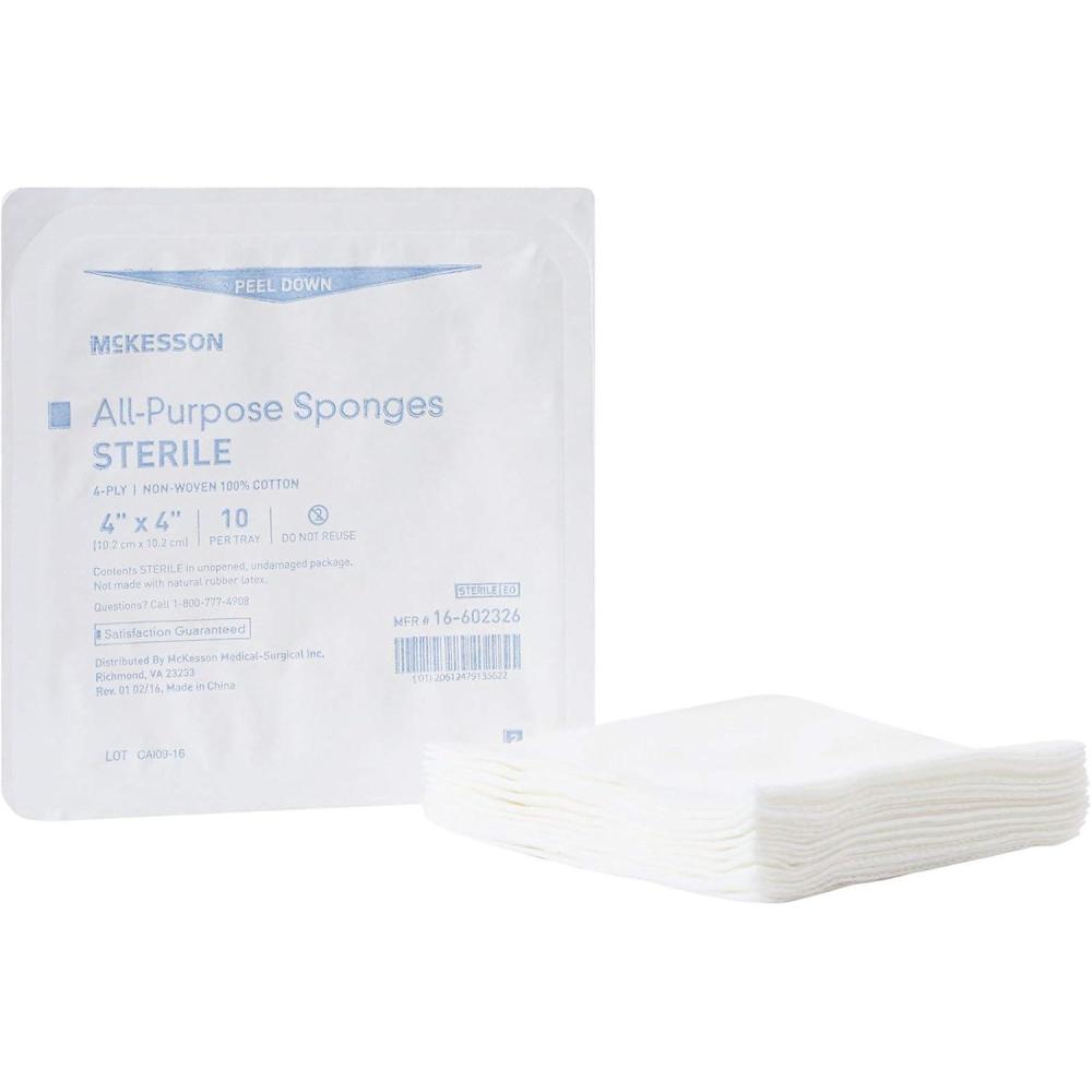 image:imageMcKesson AllPurpose Sponges  First Aid Wound Care Dressing  4 in x 4 in 10 per Pack 96 Packs 960 Total