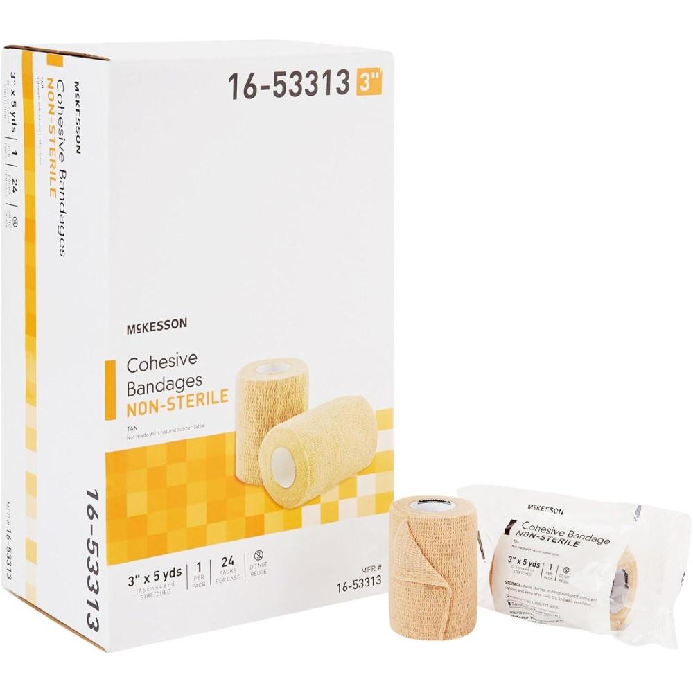 image:imageMcKesson Cohesive Bandages NonSterile Compression Bandage 3 in x 5 yd 1 Count 24 Packs 24 Total