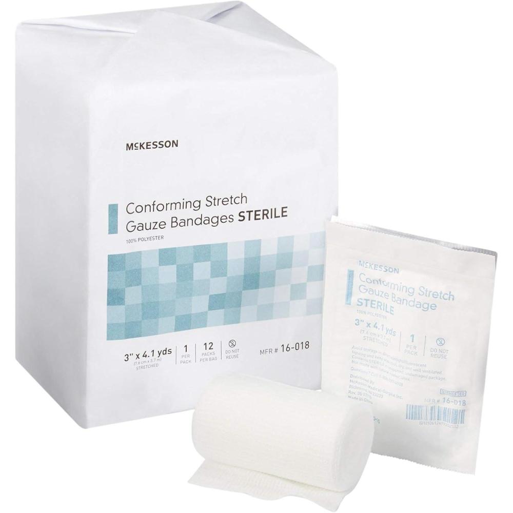 image:imageMcKesson Conforming Stretch Gauze Bandages Sterile 4 in x 4 110 yd 12 Count3 x 41 yd 96 Count