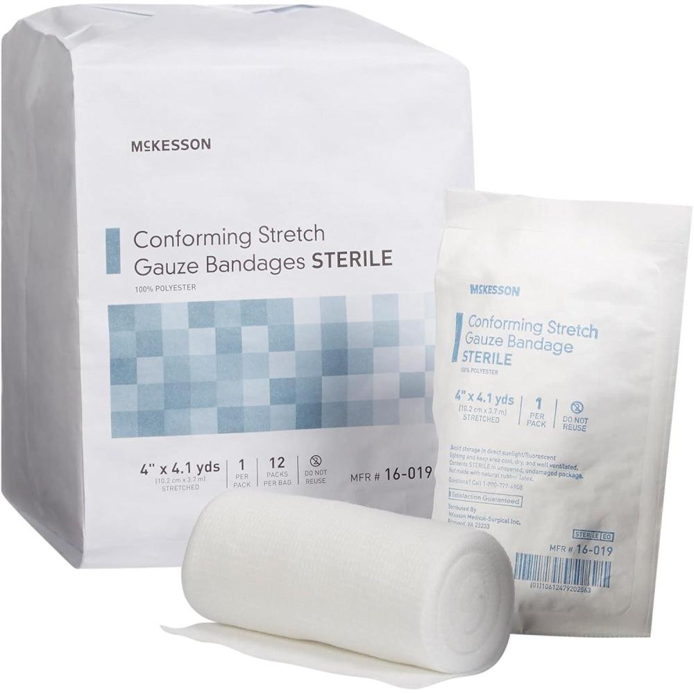 image:imageMcKesson Conforming Stretch Gauze Bandages Sterile 4 in x 4 110 yd 12 Count4 x 41 yd 96 Count