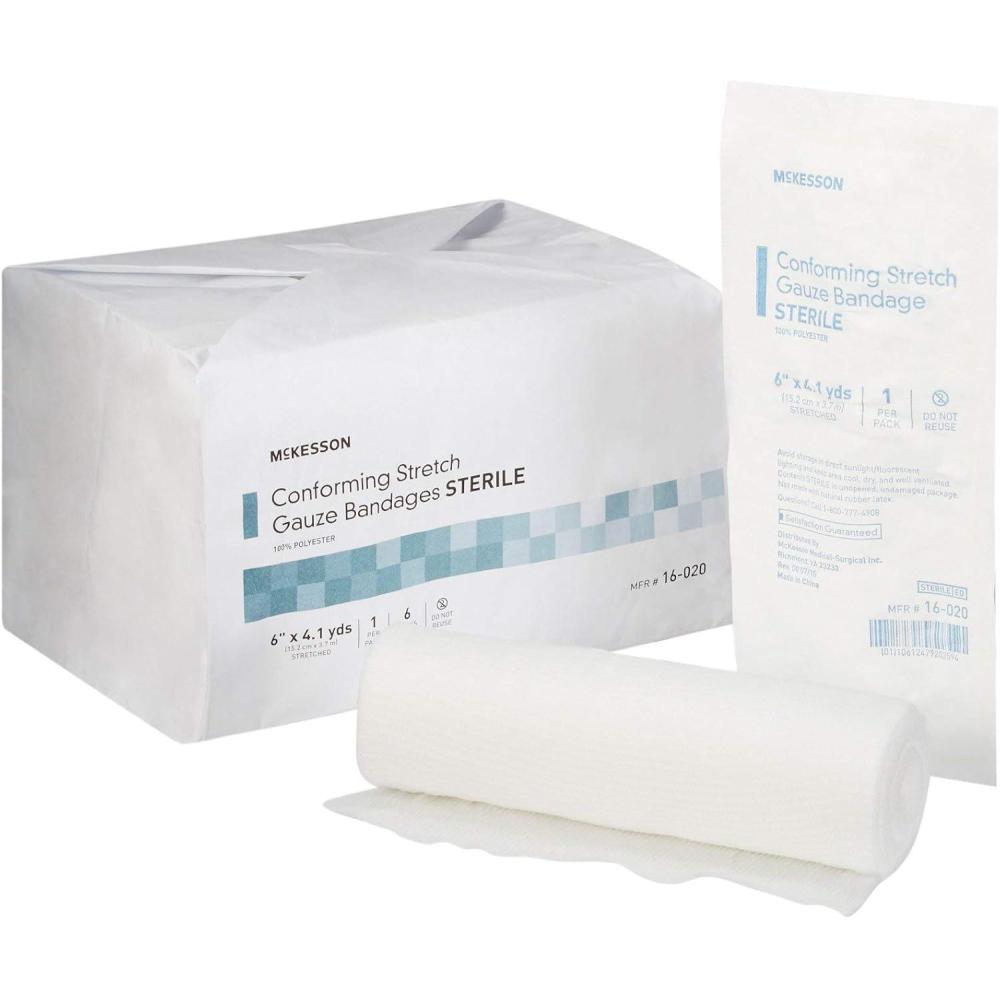 image:imageMcKesson Conforming Stretch Gauze Bandages Sterile 4 in x 4 110 yd 12 Count6 x 41 yd 48 Count