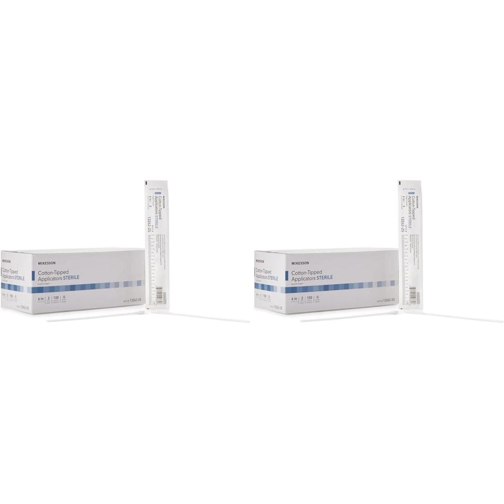 image:imageMcKesson Cotton Tipped Applicator 6 in 200 Count Long Sterile Medical Swabs Individually Wrapped Plastic Shaft200 ct Pack of 2