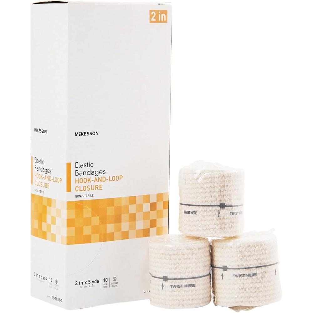 image:imageMcKesson Elastic Bandages NonSterile Hook and Loop Closure 2 in x 5 yd 10 Count 1 Pack2 Inch X 5 Yard  50 ct
