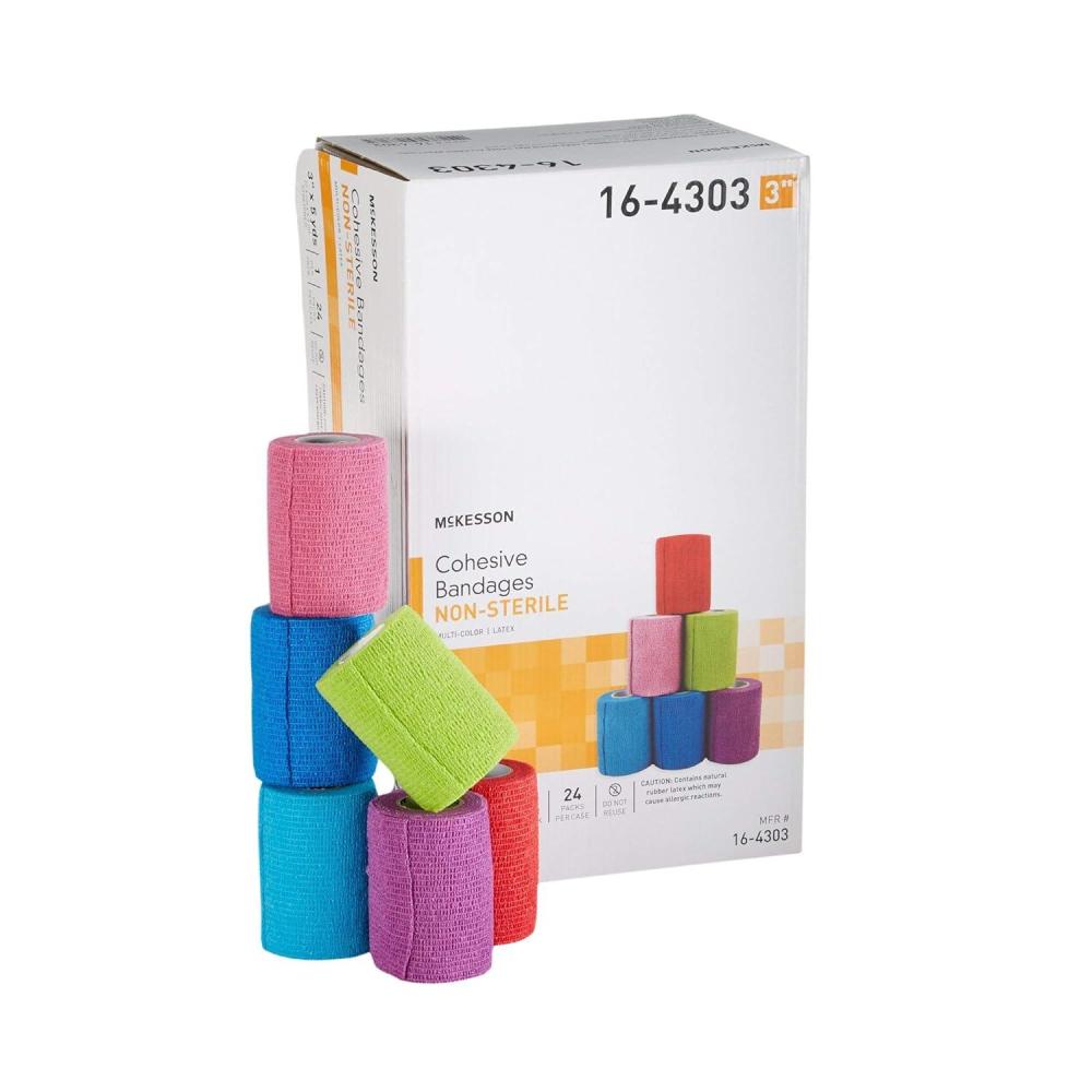 image:imageMcKesson Elastic Cohesive Bandage MultiColor NonSterile 3 in x 5 yds 1 Count 24 Packs 24 Total