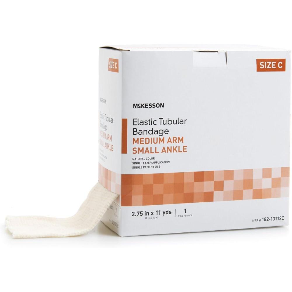 image:imageMcKesson Elastic Tubular Bandages Compression Stockinette Injury Support Size C 2 34 in x 11 yd 1 Count 1 Pack