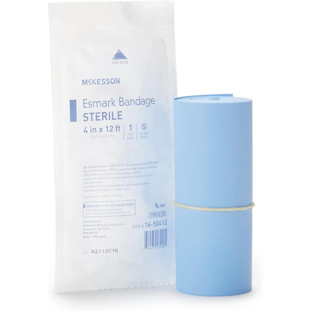 image:imageMcKesson Esmark Bandages for Minor Injuries  SelfAdherent Compression Wrap Smooth Finish  4 in x 4 in 1 Count 1 Pack