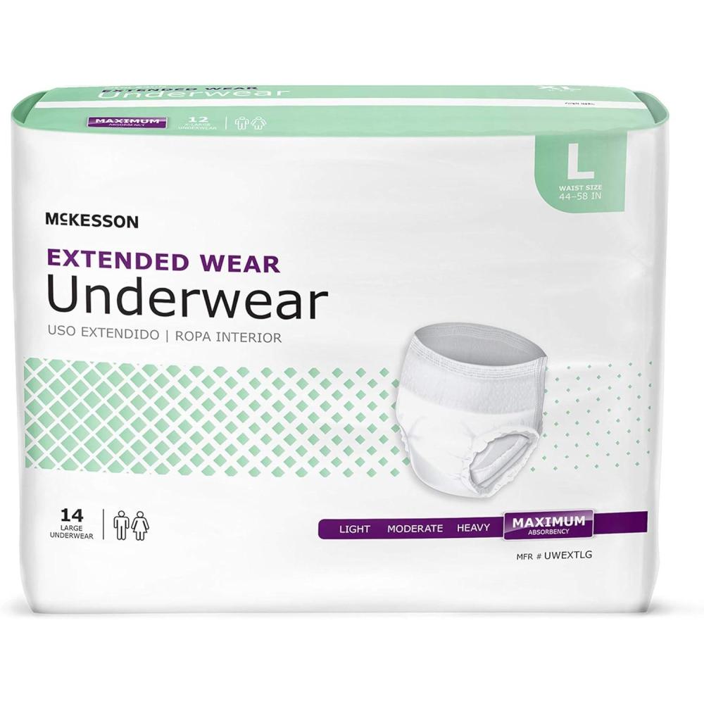 image:imageMcKesson Extended Wear Adult Incontinence Underwear Maximum Absorbency Unisex Bladder Leak Protection PullOn Style with TearAway Sides Medium 16 CountLarge
