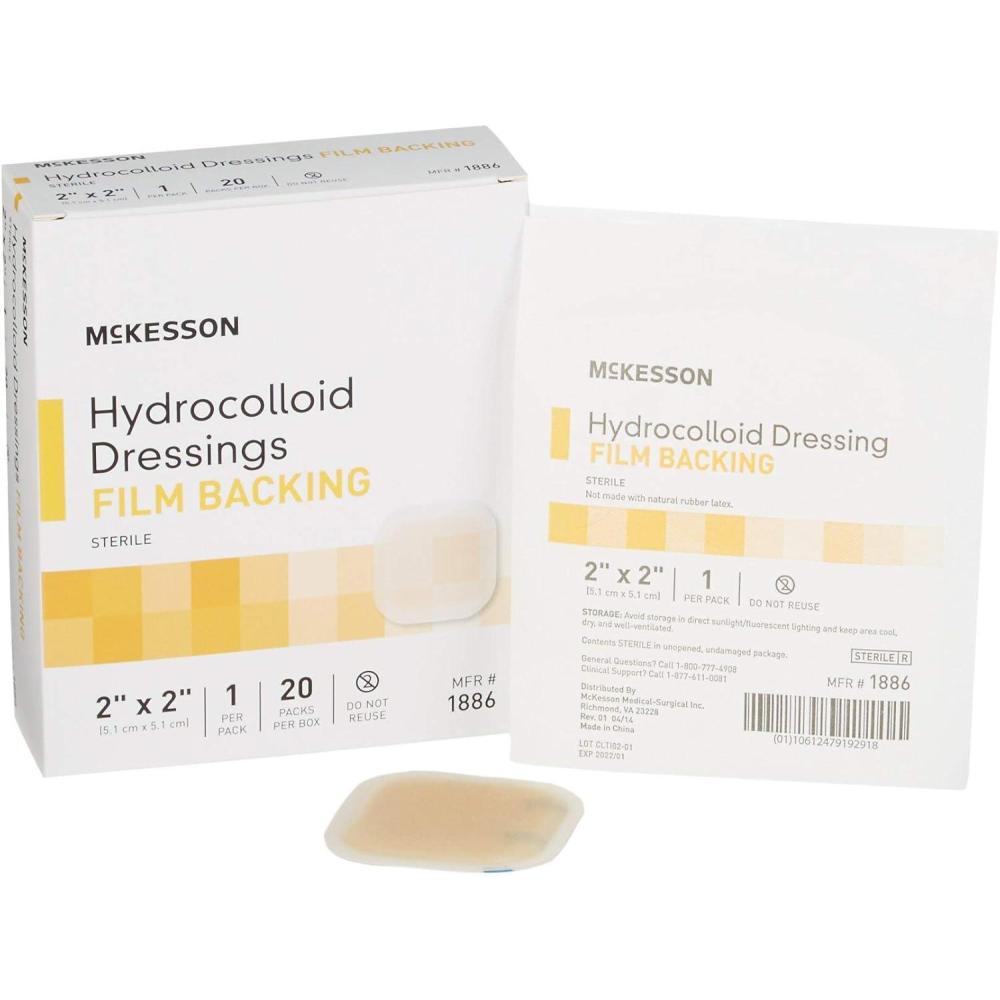 image:imageMcKesson Hydrocolloid Dressing Sterile Sacral Film Backing 5 Dressings  SelfAdhesive Sterile Bandage Waterproof Patch for Bed Sore Mild Burn Blister Acne Care  6 in x 7 in2 x 2 Inch