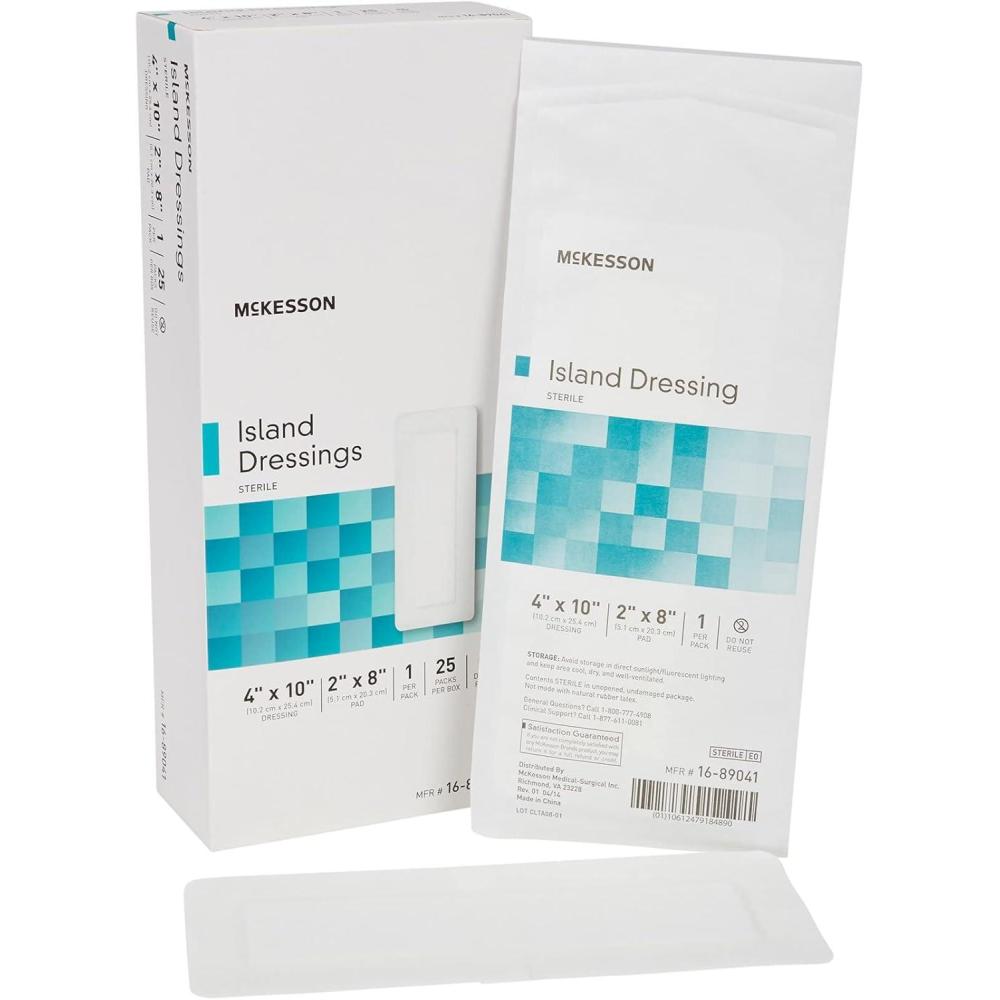 image:imageMcKesson Island Dressing Sterile PolypropyleneRayon 4 in x 10 in 25 Count 1 Pack4 X 10 Inch 25 ct